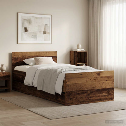 Bettrahmen Altholz 90 x 200 cm Holzwerkstoff