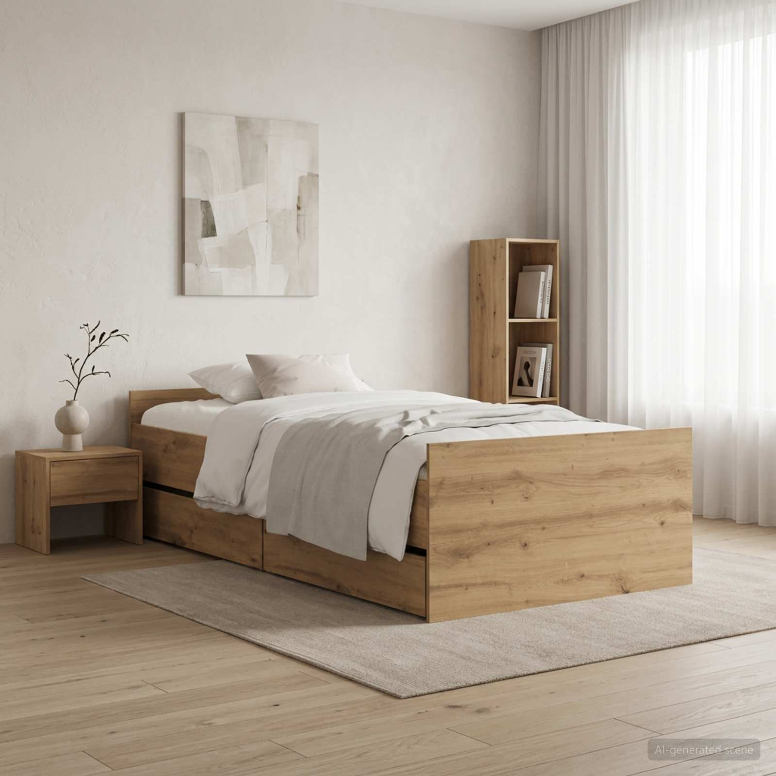 Bettrahmen Artisan-Eiche 90 x 200 cm Holzwerkstoff