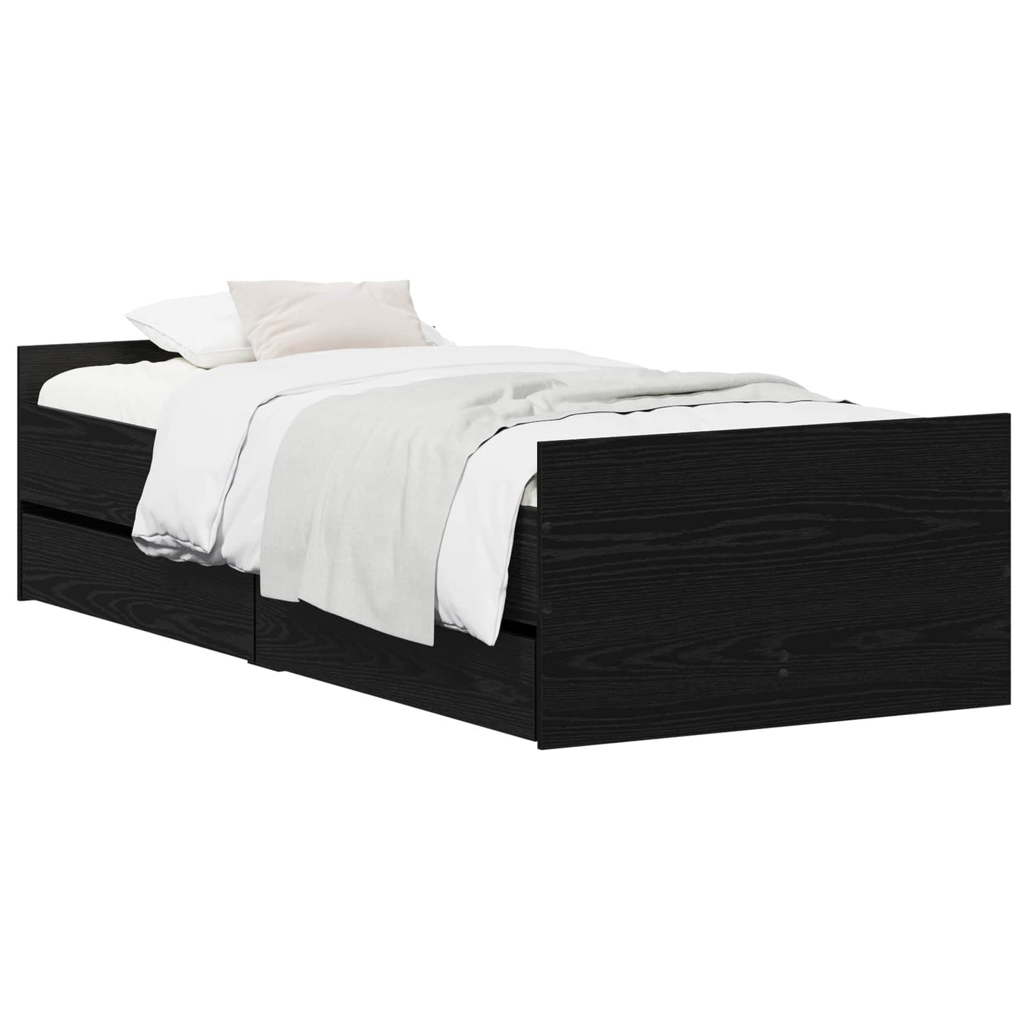 Bettrahmen Schwarze Eiche 90 x 200 cm Holzwerkstoff