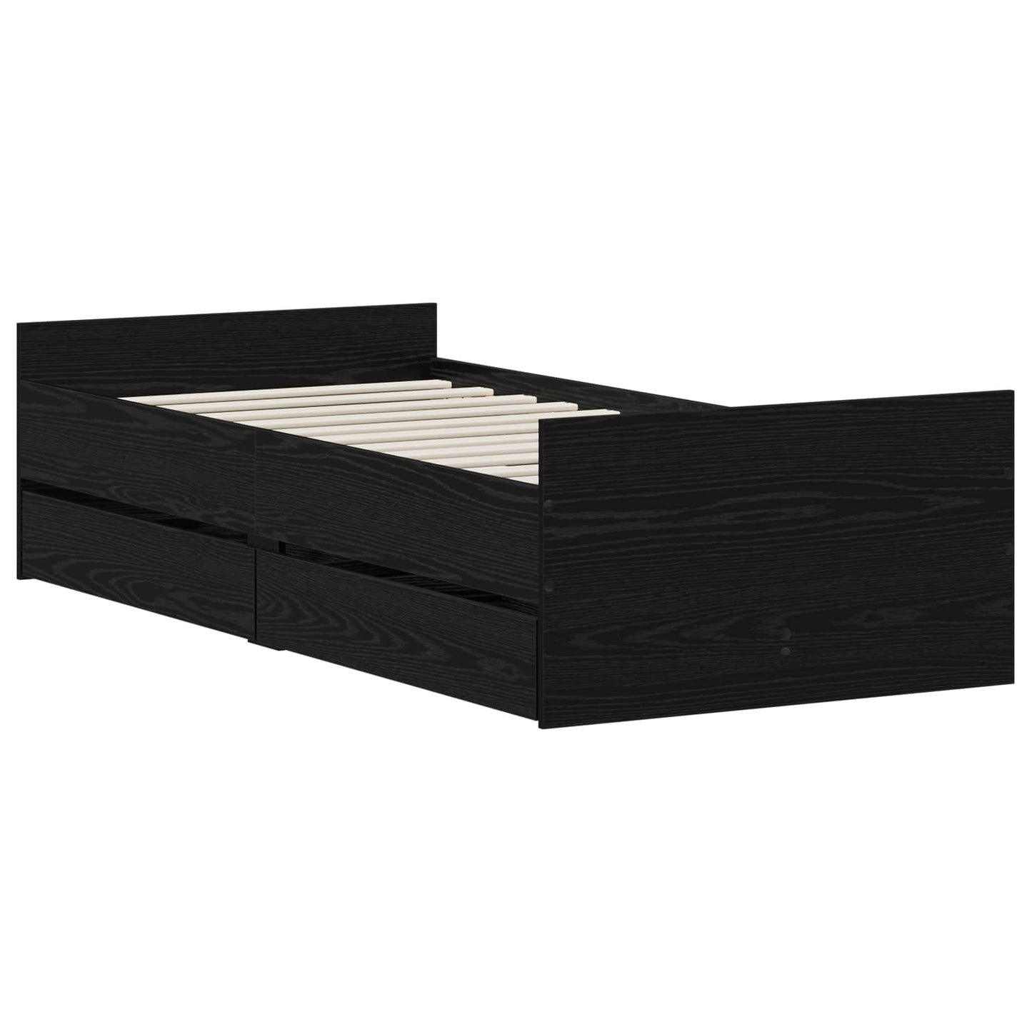 Bettrahmen Schwarze Eiche 90 x 200 cm Holzwerkstoff