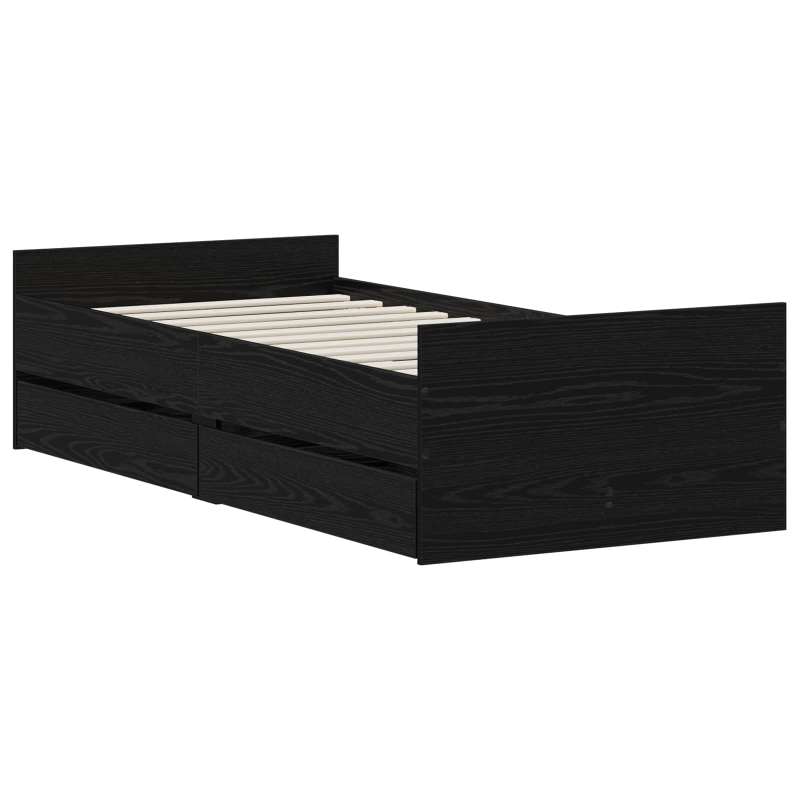 Bettrahmen Schwarze Eiche 90 x 200 cm Holzwerkstoff