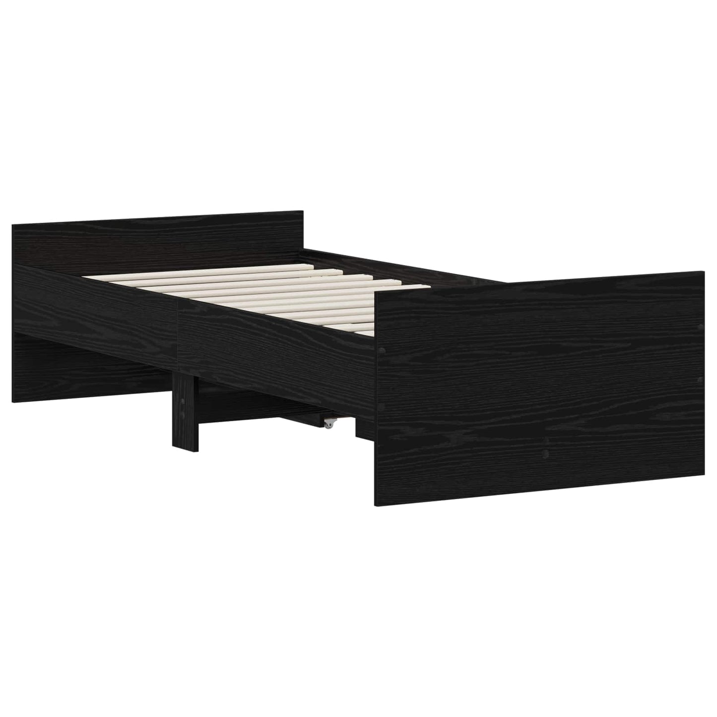 Bettrahmen Schwarze Eiche 90 x 200 cm Holzwerkstoff