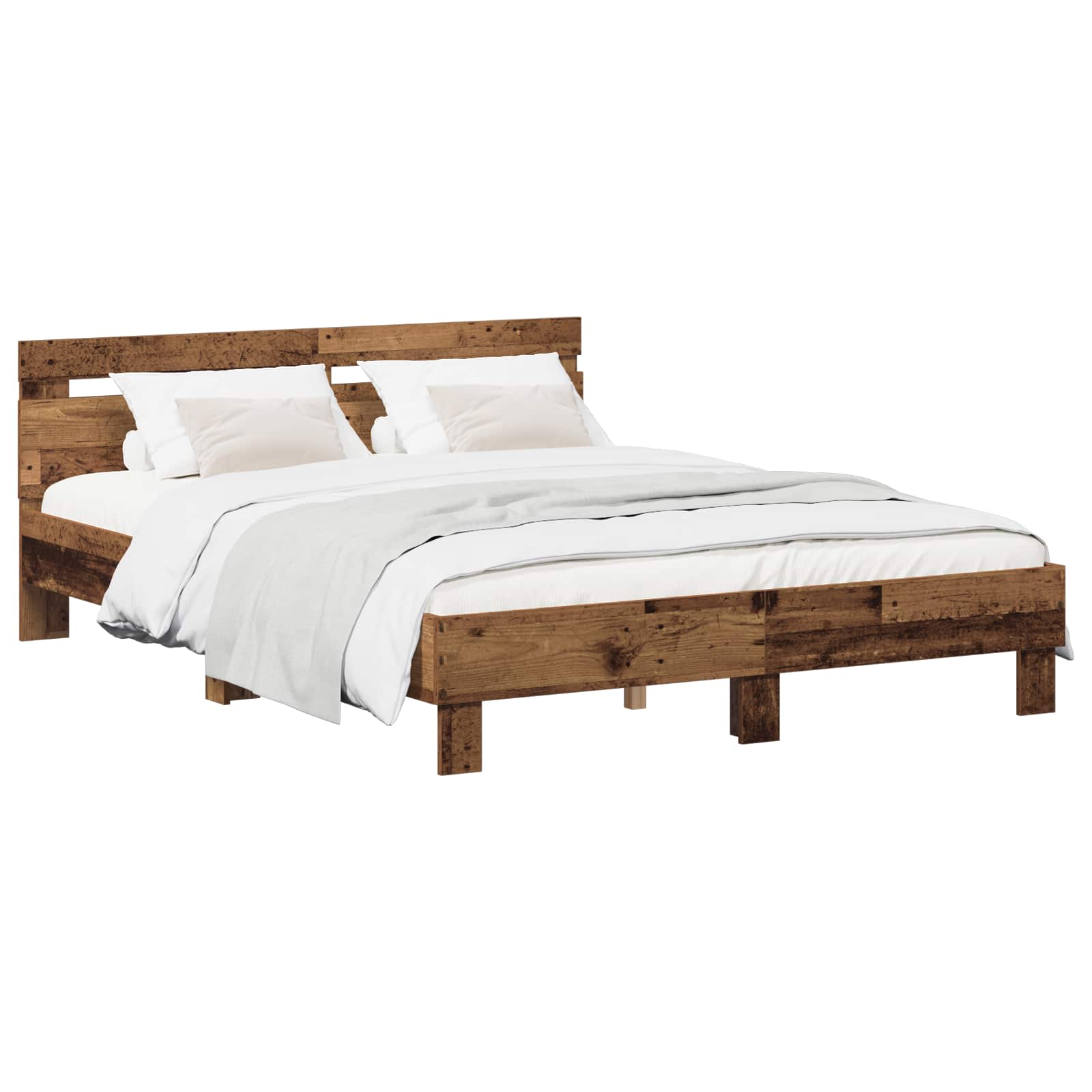 Bettrahmen Altholz 140 x 190 cm Holzwerkstoff