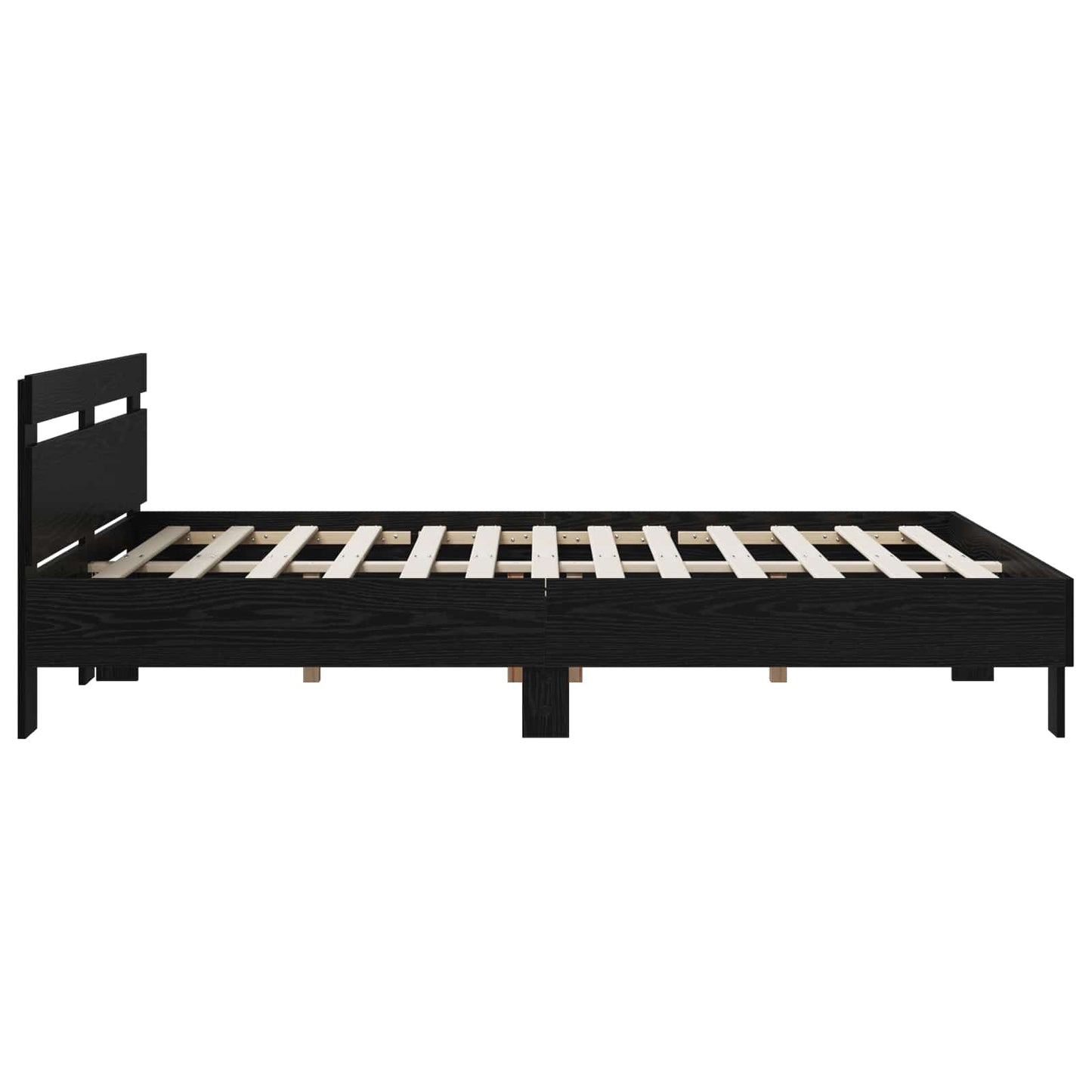 Bettrahmen Schwarze Eiche 140 x 190 cm Holzwerkstoff