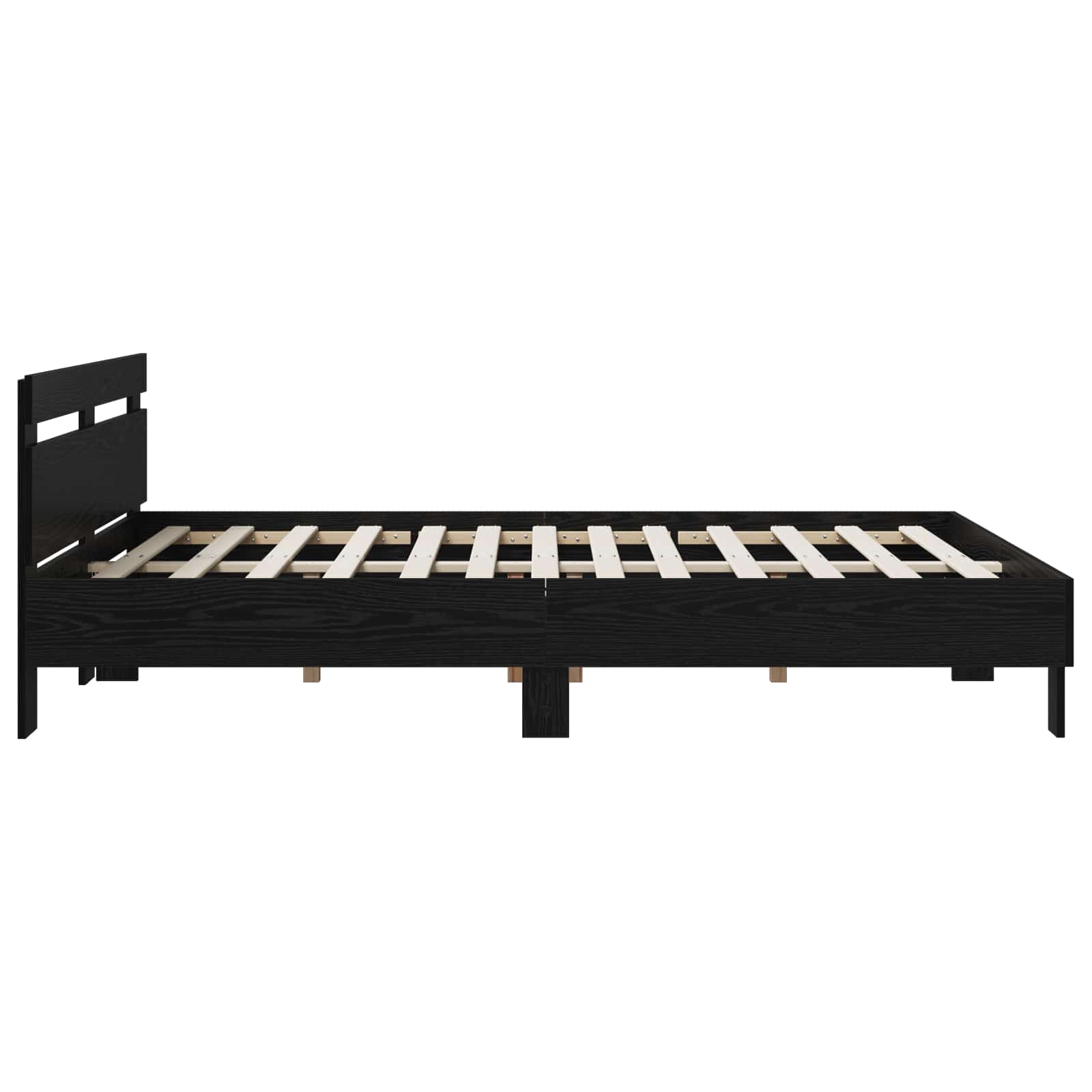 Bettrahmen Schwarze Eiche 140 x 190 cm Holzwerkstoff