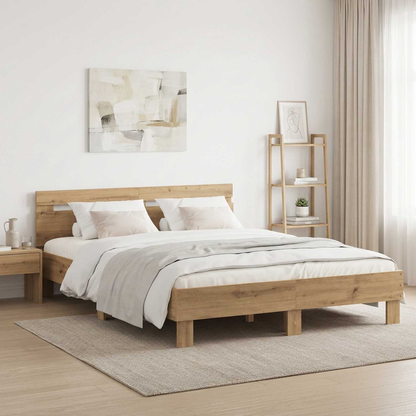 Bettrahmen Artisan-Eiche 120 x 190 cm Holzwerkstoff