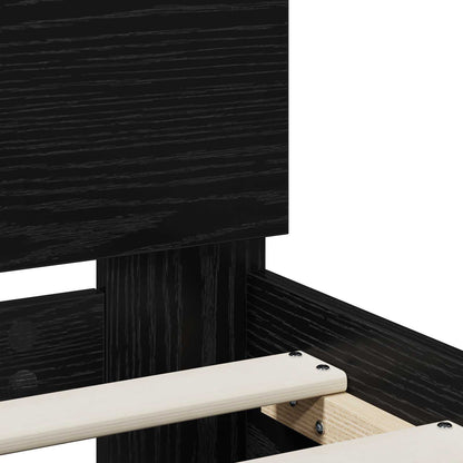 Bettrahmen Schwarz Eichen-Optik 120 x 190 cm Holzwerkstoff