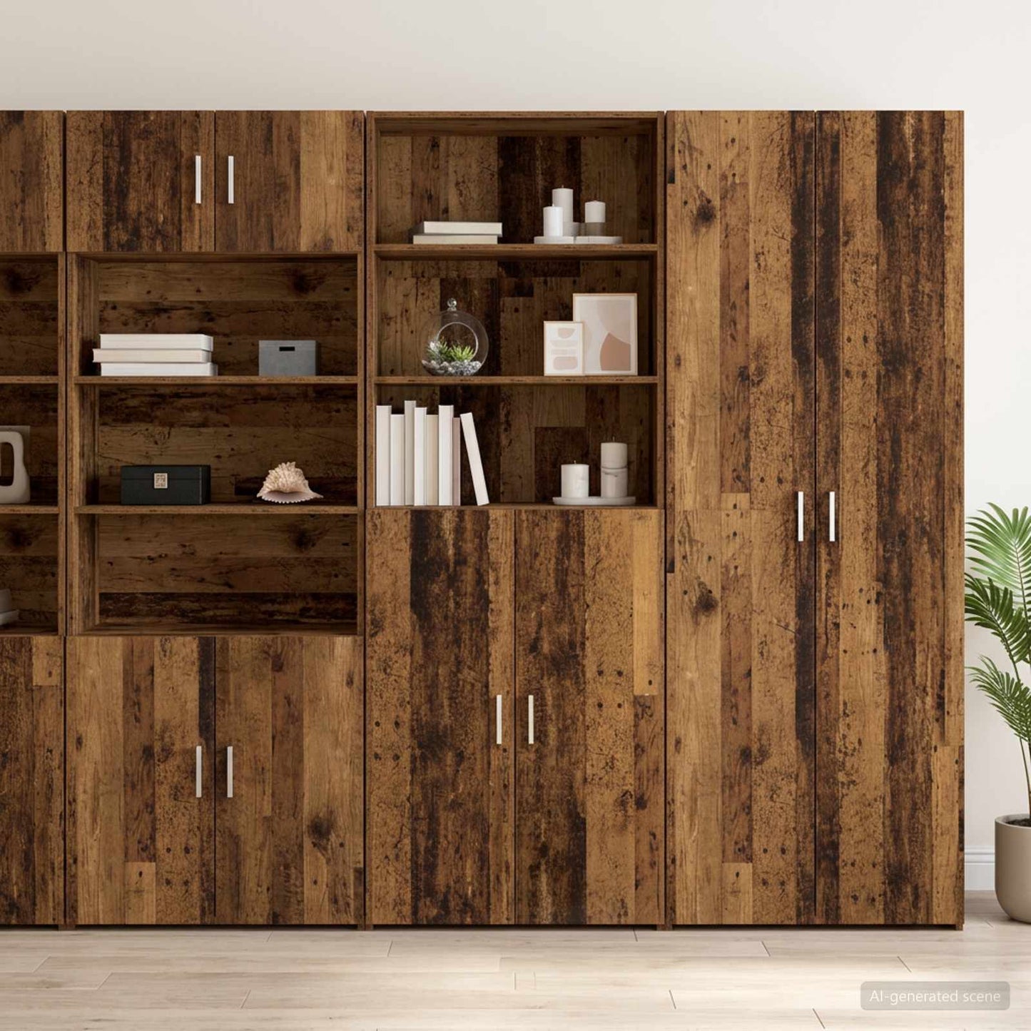 Highboard Altholz 70 x 42,5 x 185 cm Holzwerkstoff