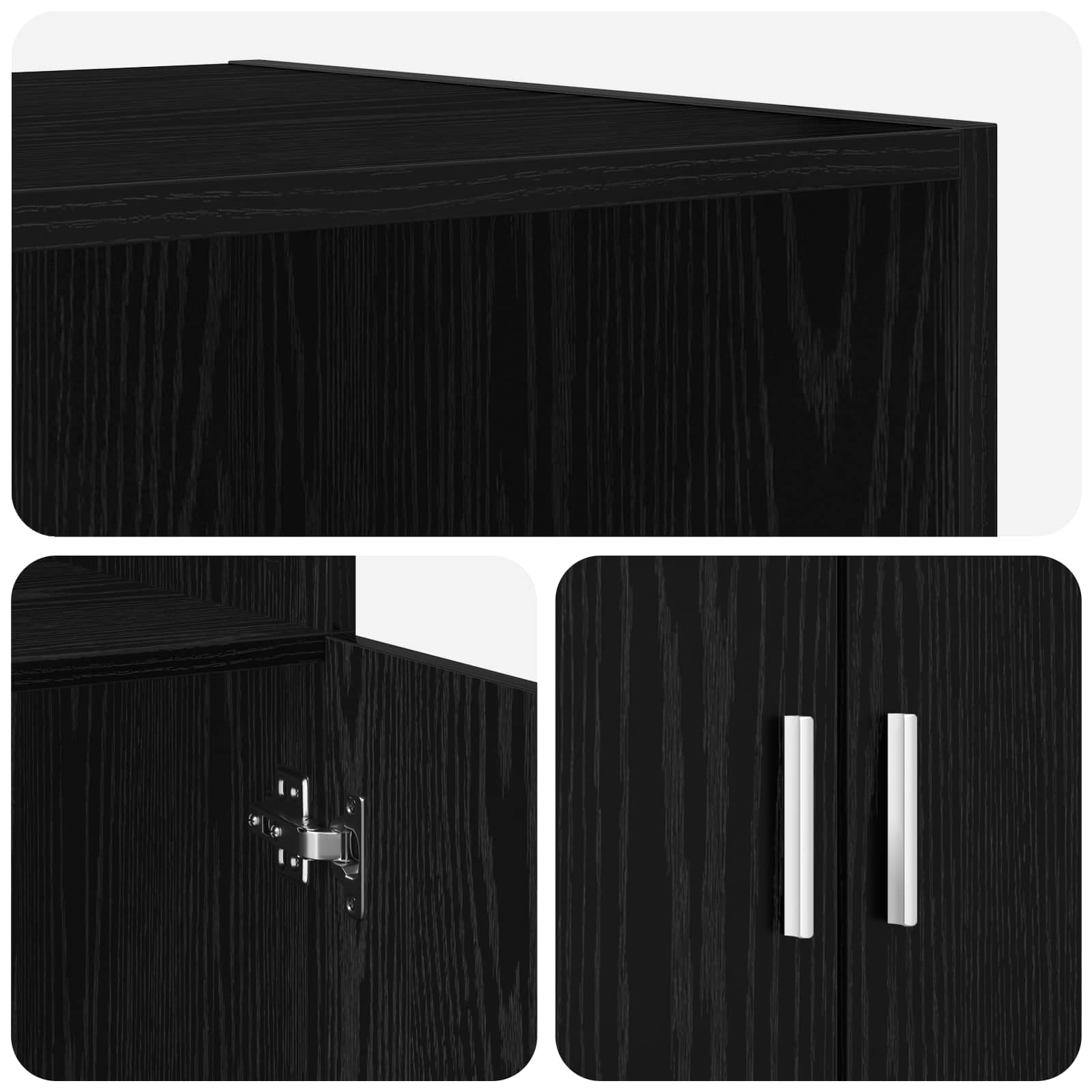 Highboard Schwarze Eiche 70 x 42,5 x 185 cm Holzwerkstoff