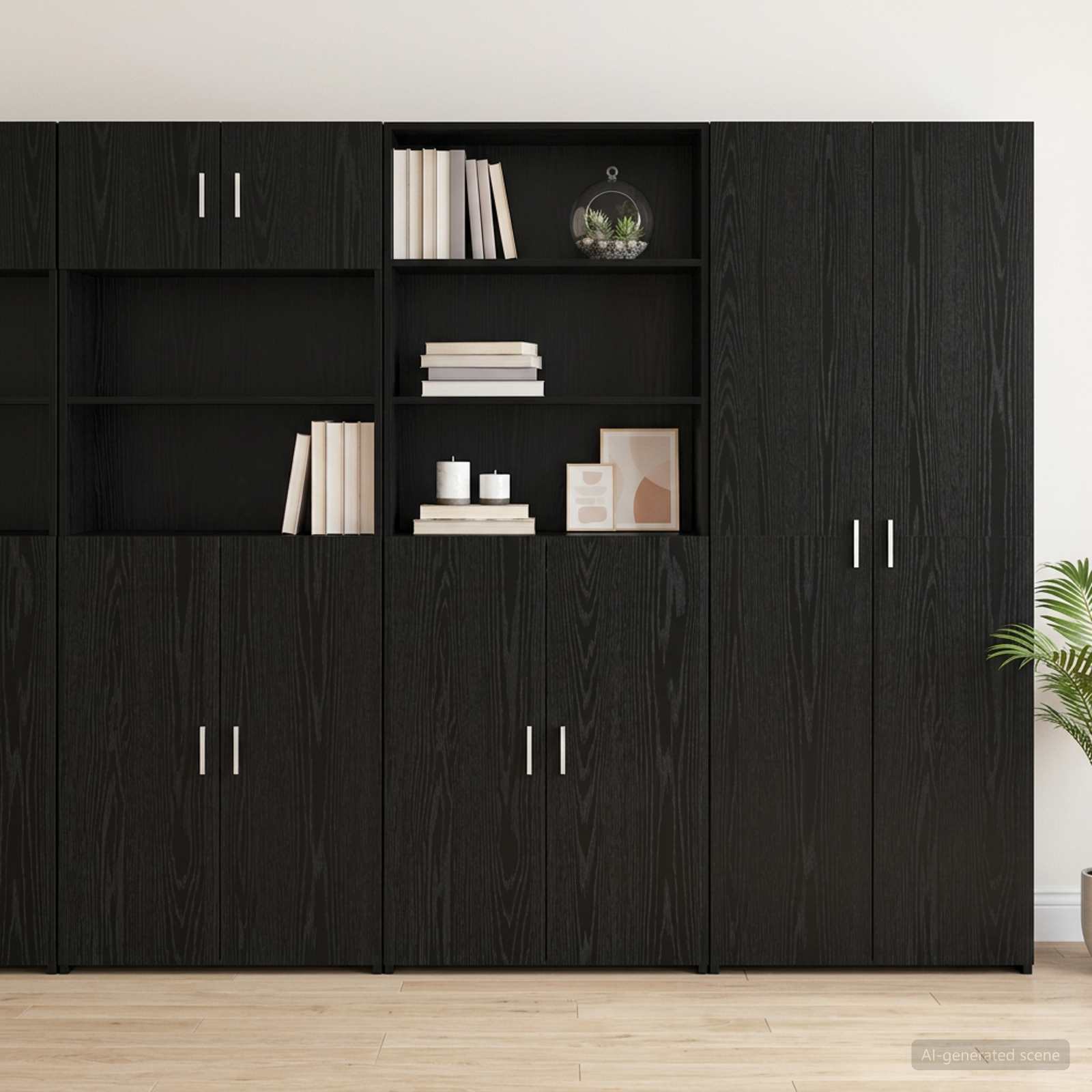 Highboard Schwarze Eiche 70 x 42,5 x 185 cm Holzwerkstoff