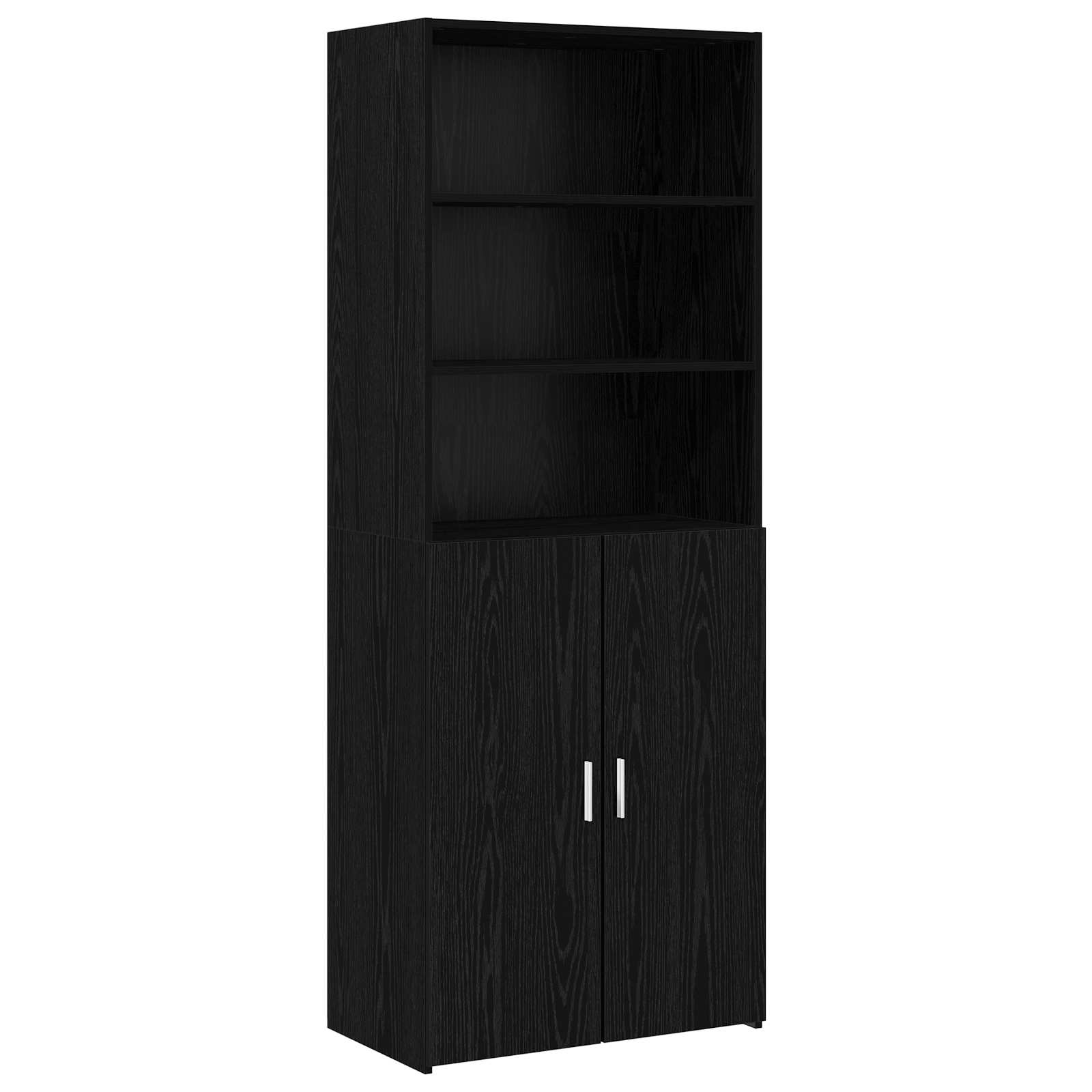Highboard Schwarze Eiche 70 x 42,5 x 185 cm Holzwerkstoff