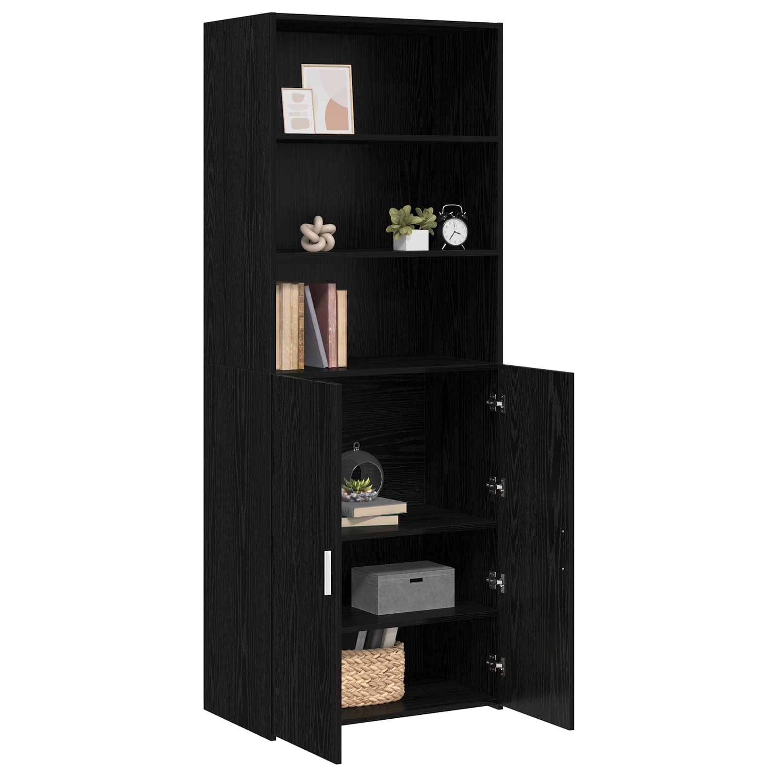 Highboard Schwarze Eiche 70 x 42,5 x 185 cm Holzwerkstoff