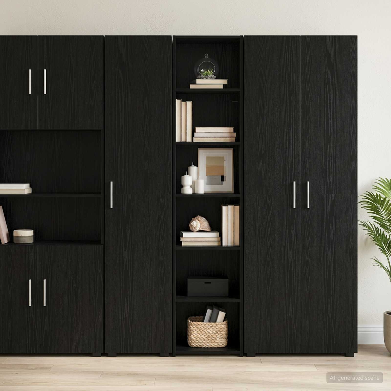 Sideboard Schwarze Eiche 40 x 41 x 185 cm Holzwerkstoff