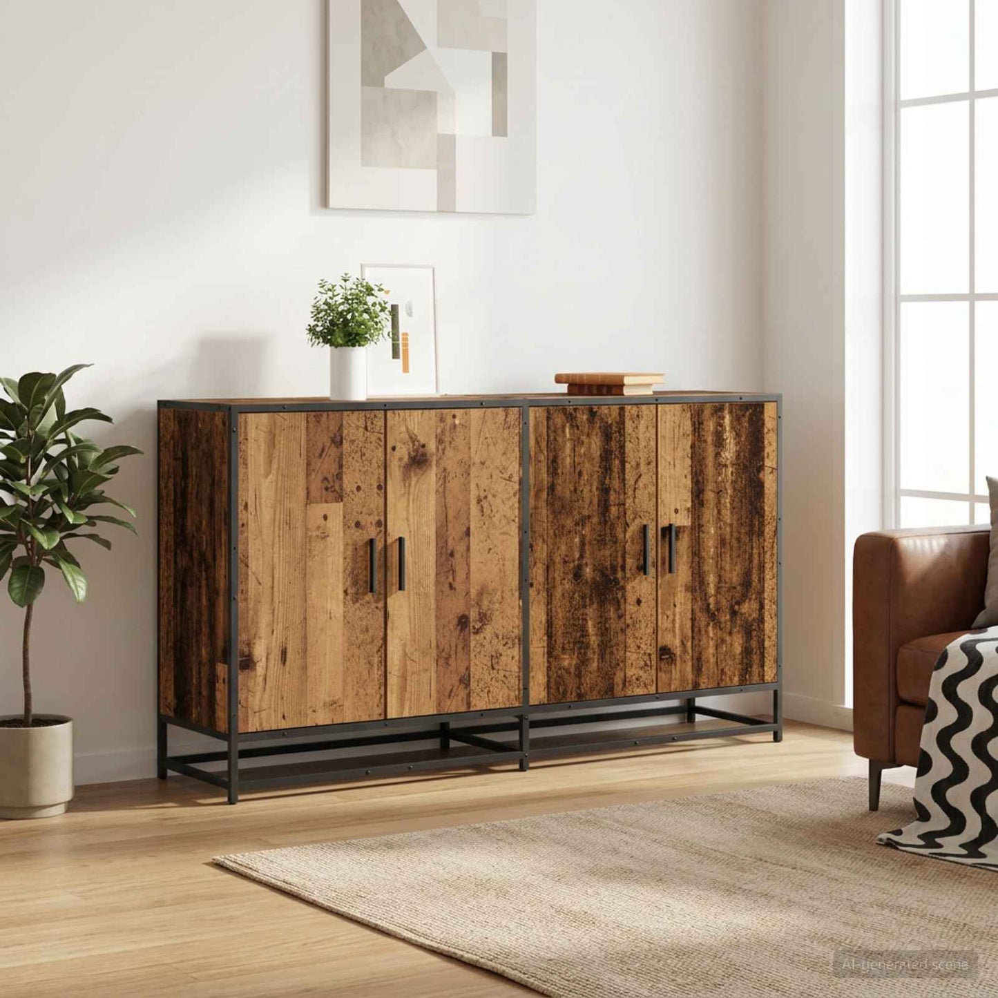 Sideboard Altholz 134 x 35 x 76 cm Holzwerkstoff