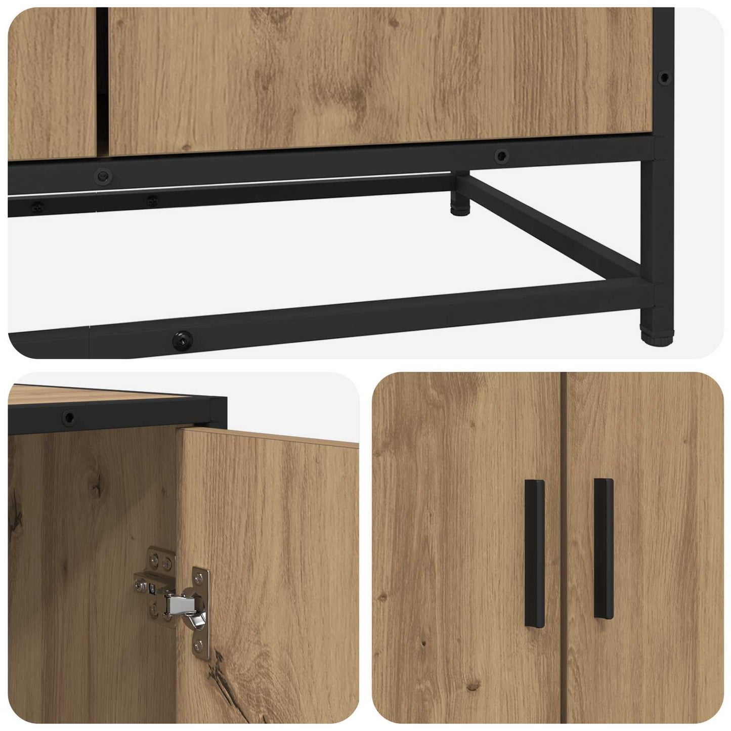 Sideboard Artisan-Eiche 134 x 35 x 76 cm Holzwerkstoff