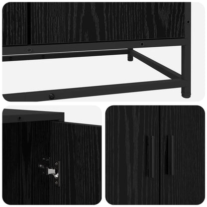 Sideboard Schwarz Eichen-Optik 134 x 35 x 76 cm Holzwerkstoff