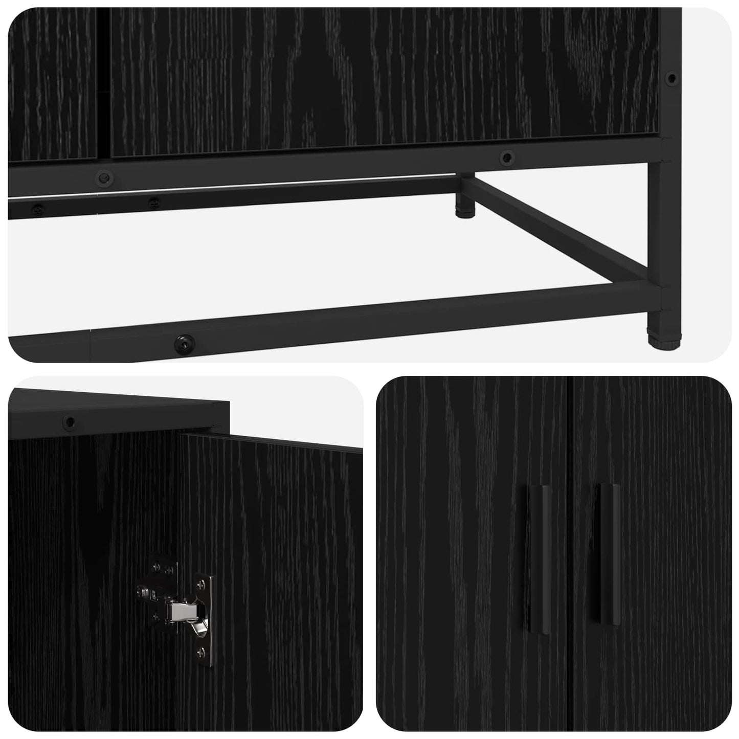 Sideboard Schwarze Eiche 134 x 35 x 76 cm Holzwerkstoff