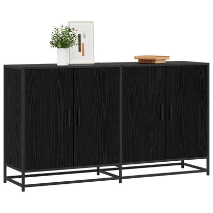 Sideboard Schwarz Eichen-Optik 134 x 35 x 76 cm Holzwerkstoff