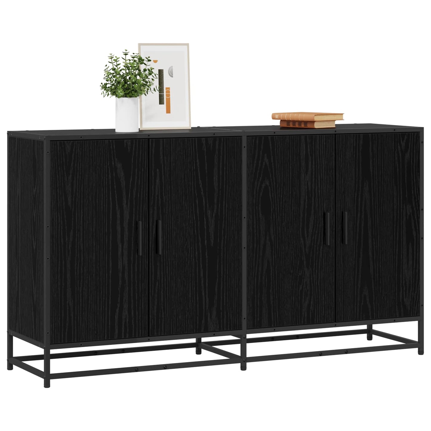 Sideboard Schwarze Eiche 134 x 35 x 76 cm Holzwerkstoff