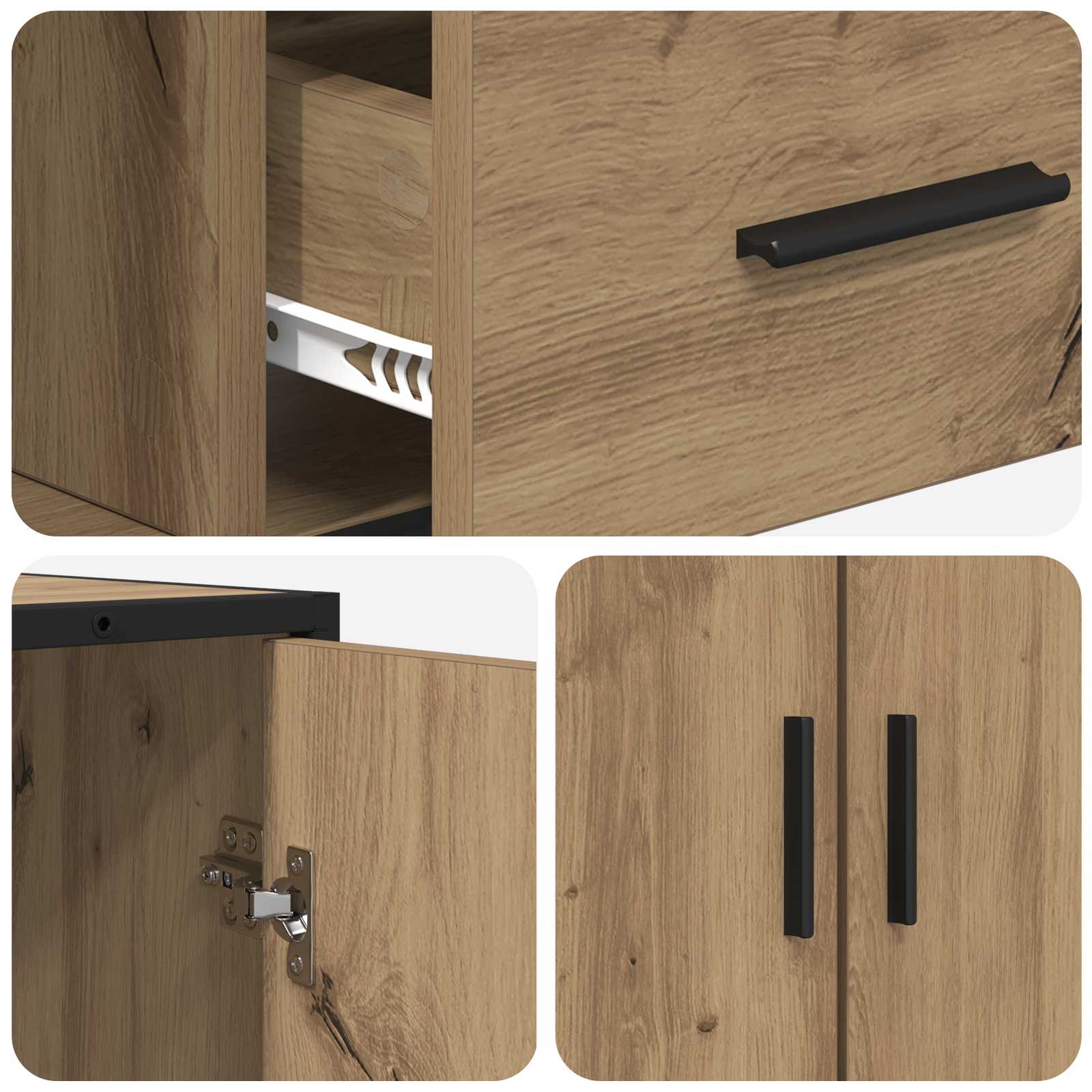 Sideboard Artisan-Eiche 92 x 35 x 76 cm Holzwerkstoff
