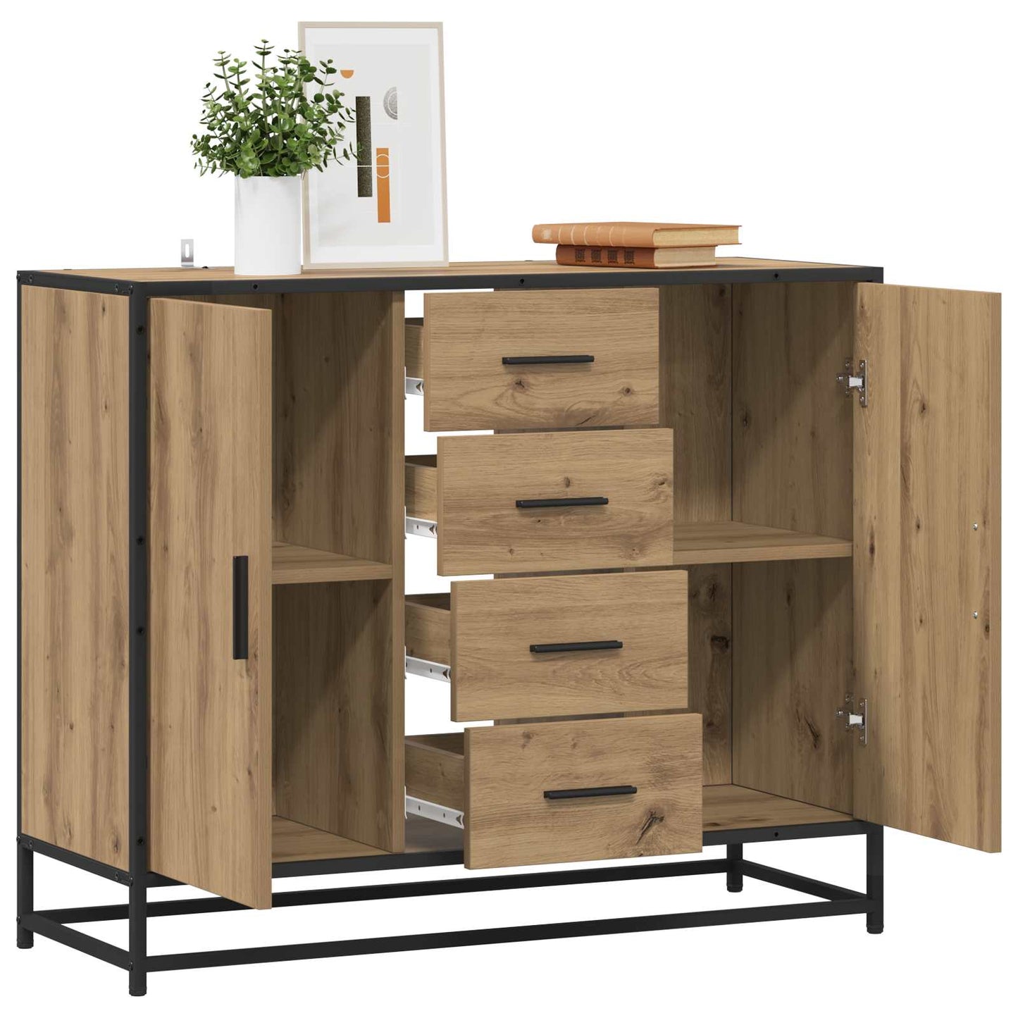 Sideboard Artisan-Eiche 92 x 35 x 76 cm Holzwerkstoff