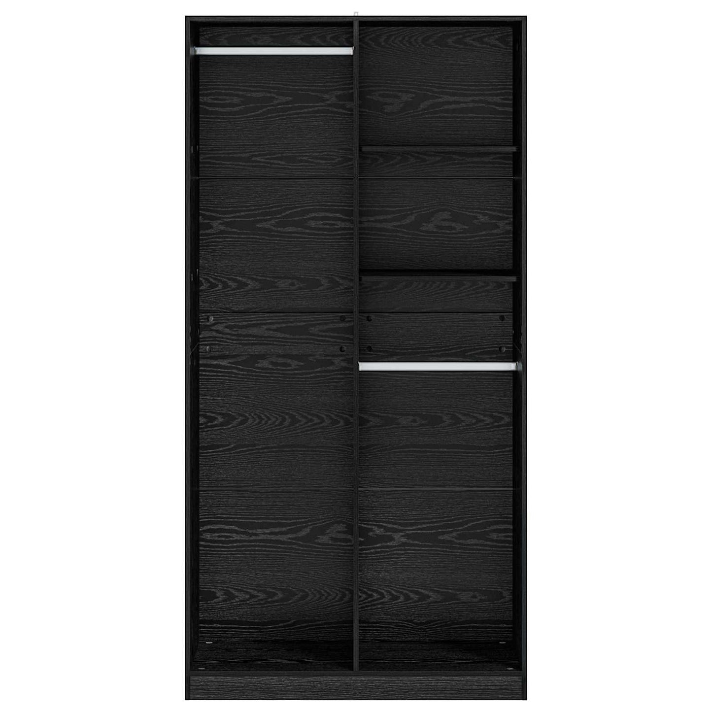 Kleiderschrank Schwarz Eichen-Optik 100 x 50 x 200 cm