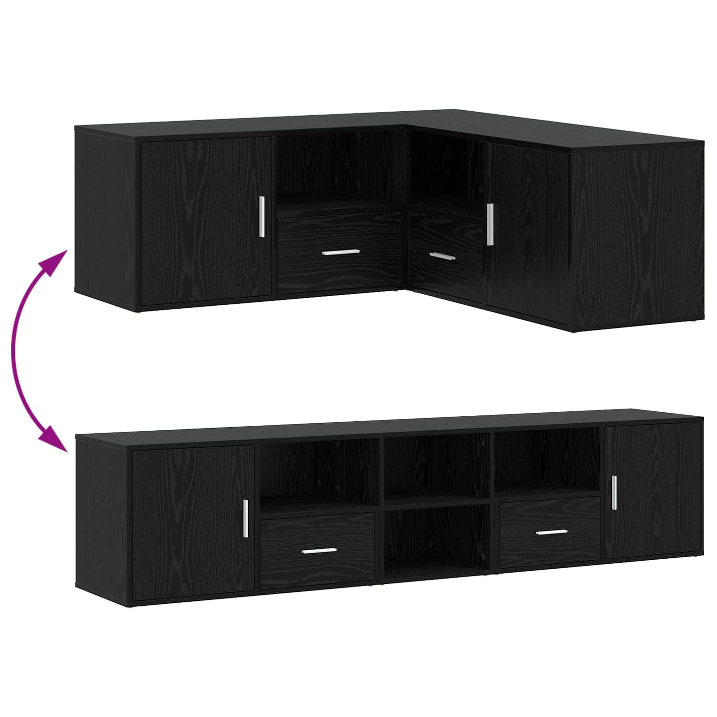 Eckschrank Schwarze Eiche 200 x 40 x 45 cm Holzwerkstoff