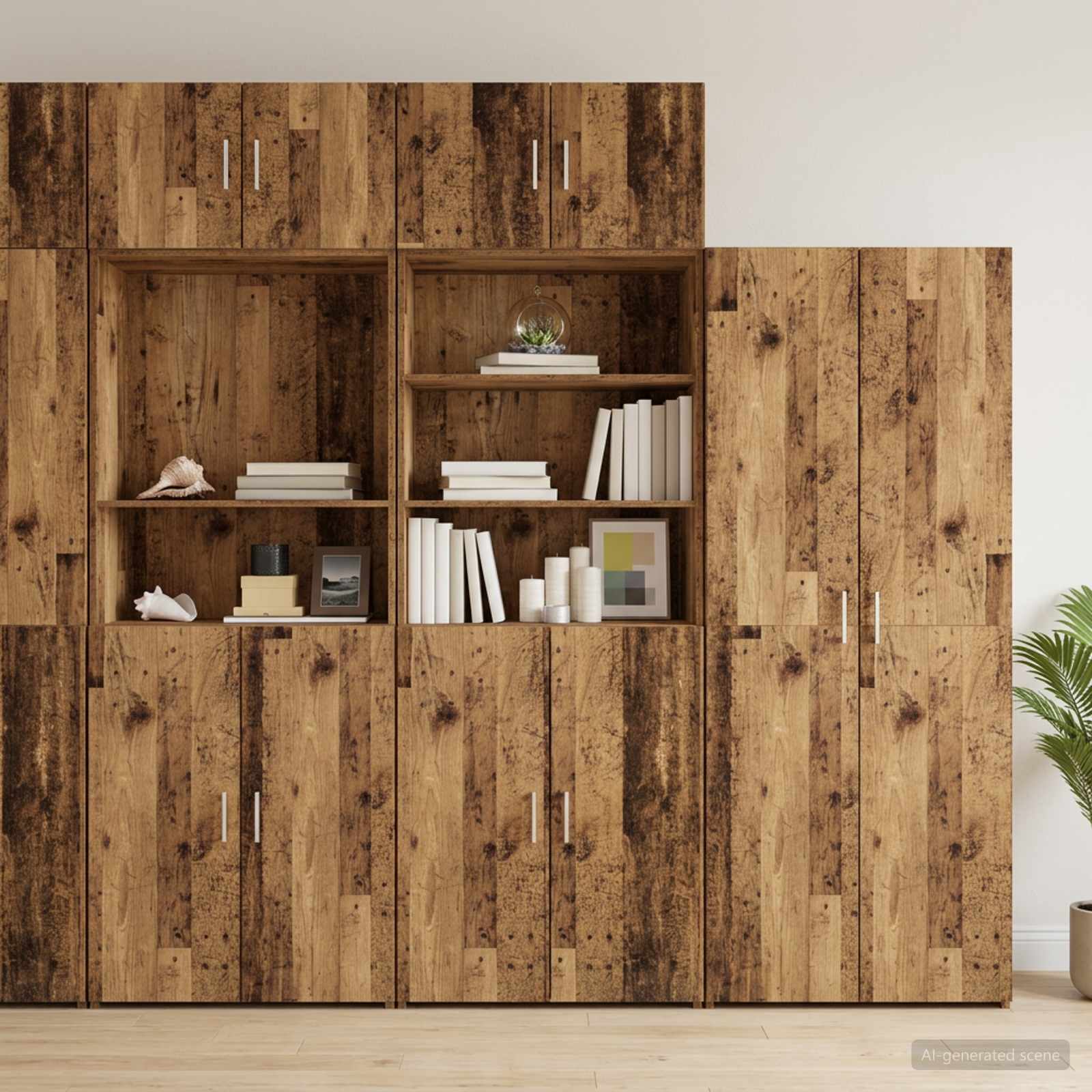 Lagerschrank mit Regalen Altholz 70 x 42,5 x 225 cm