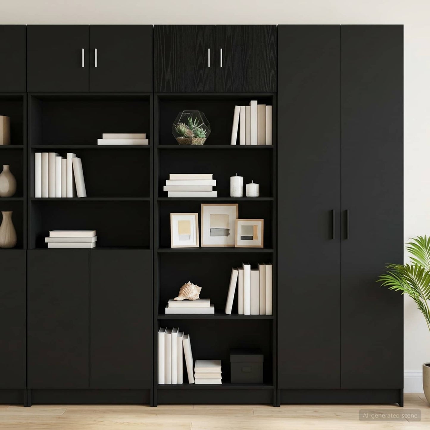 Lagerschrank mit Regalen Schwarze Eiche 70 x 42,5 x 225 cm