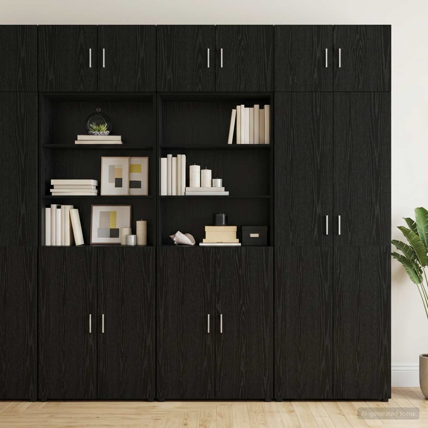 Lagerschrank mit Regalen Schwarze Eiche 70 x 42,5 x 225 cm