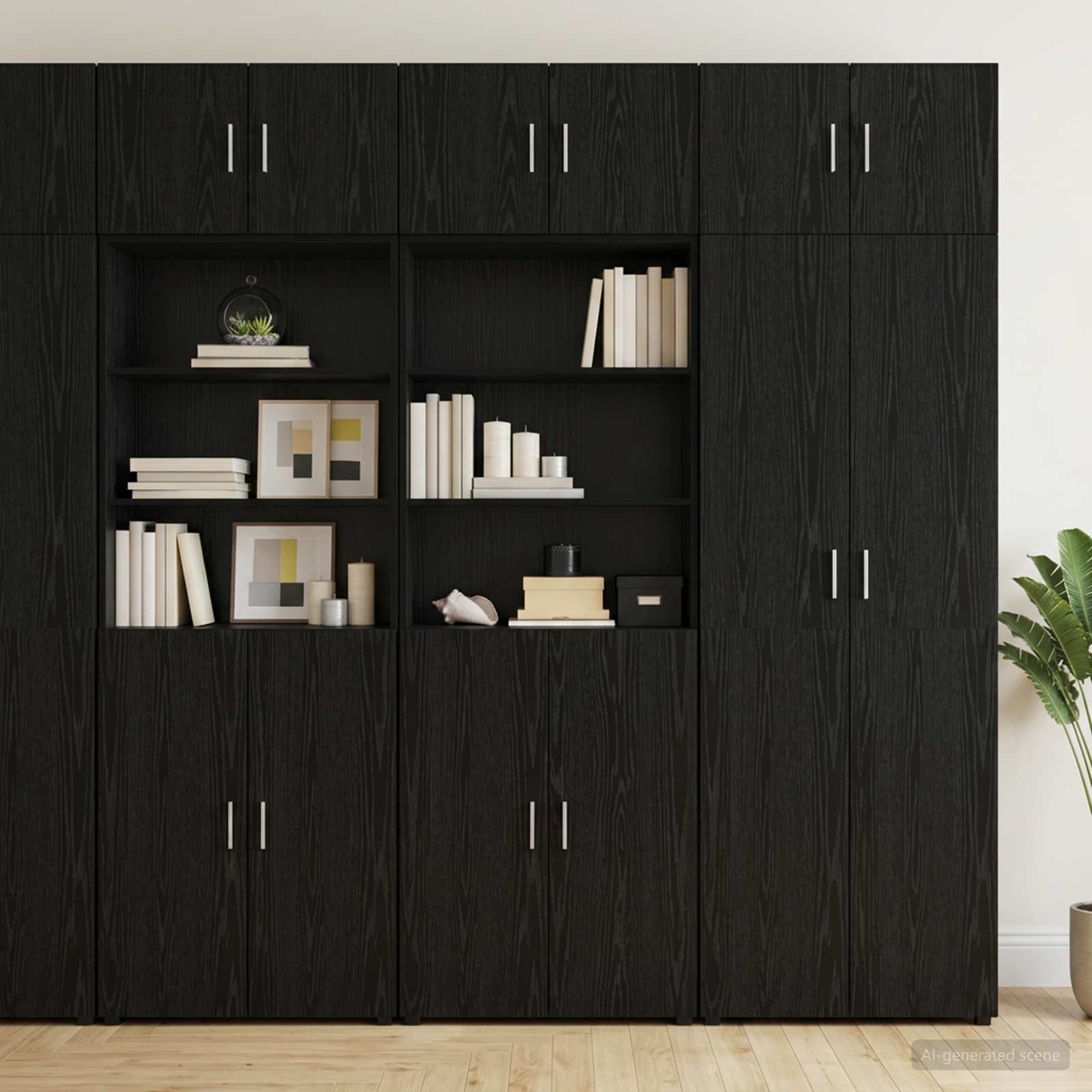 Lagerschrank mit Regalen Schwarze Eiche 70 x 42,5 x 225 cm