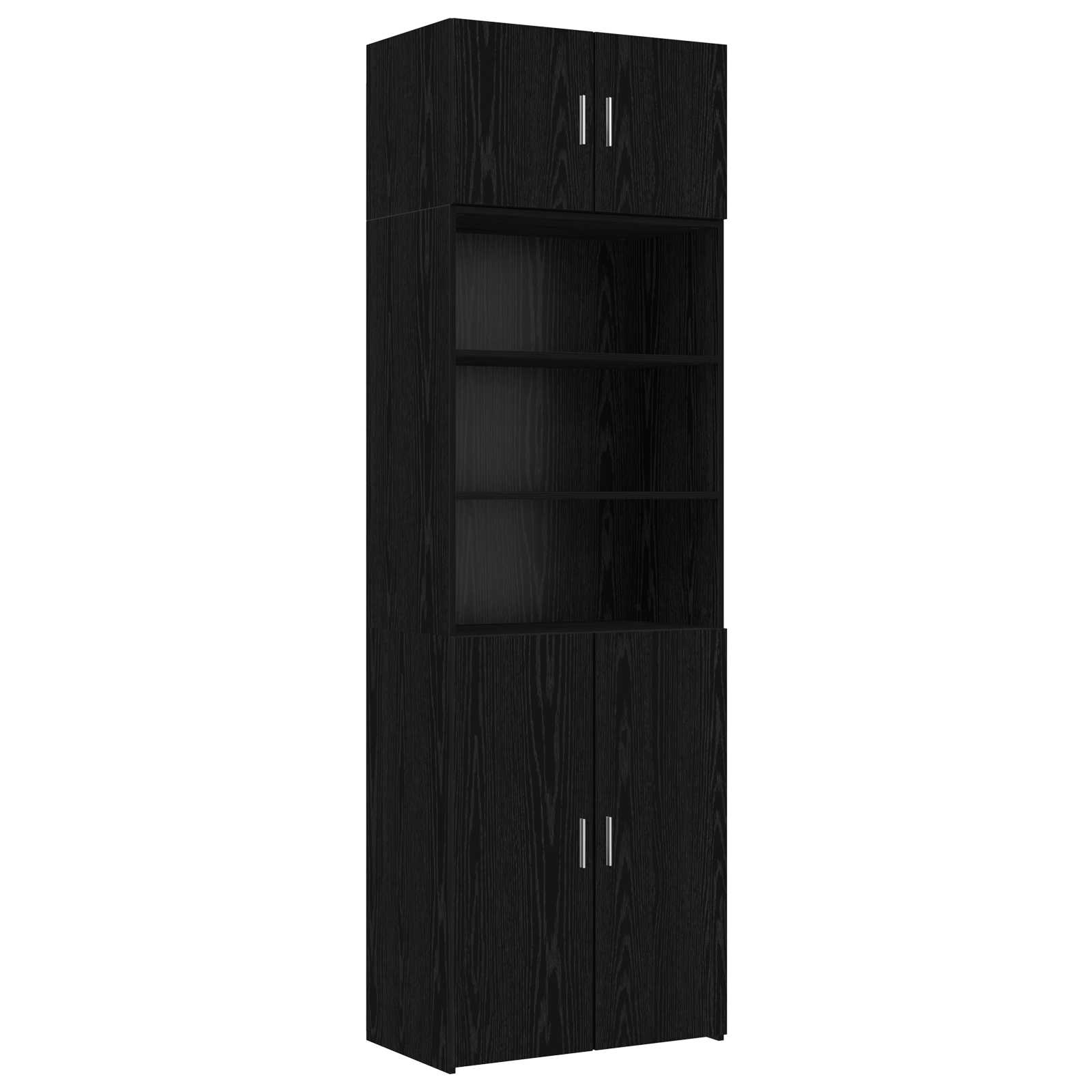 Lagerschrank mit Regalen Schwarze Eiche 70 x 42,5 x 225 cm