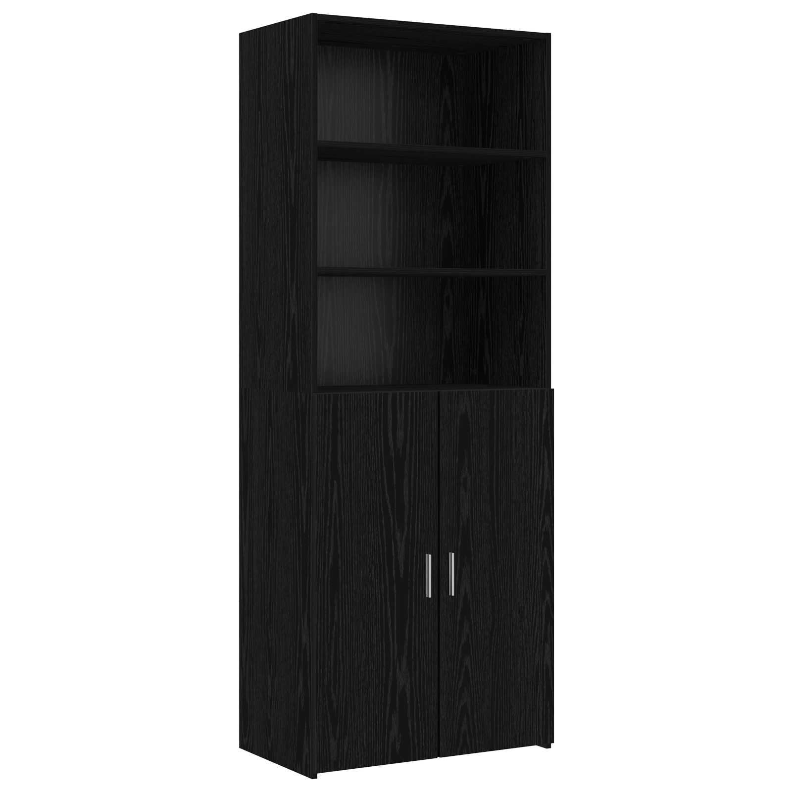 Lagerschrank mit Regalen Schwarze Eiche 70 x 42,5 x 225 cm