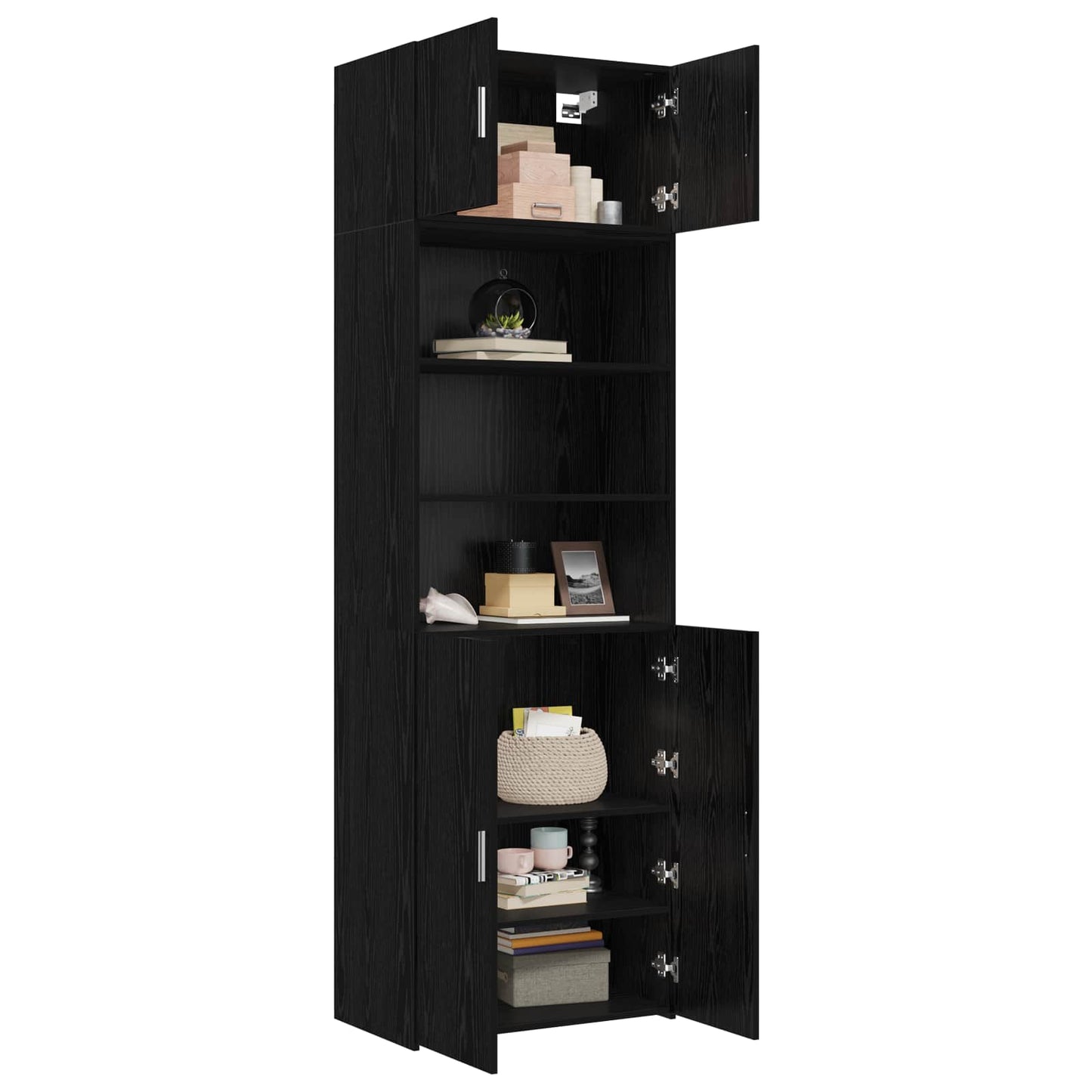 Lagerschrank mit Regalen Schwarze Eiche 70 x 42,5 x 225 cm