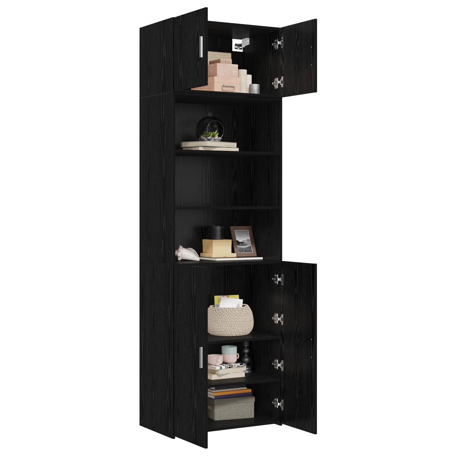 Lagerschrank mit Regalen Schwarze Eiche 70 x 42,5 x 225 cm