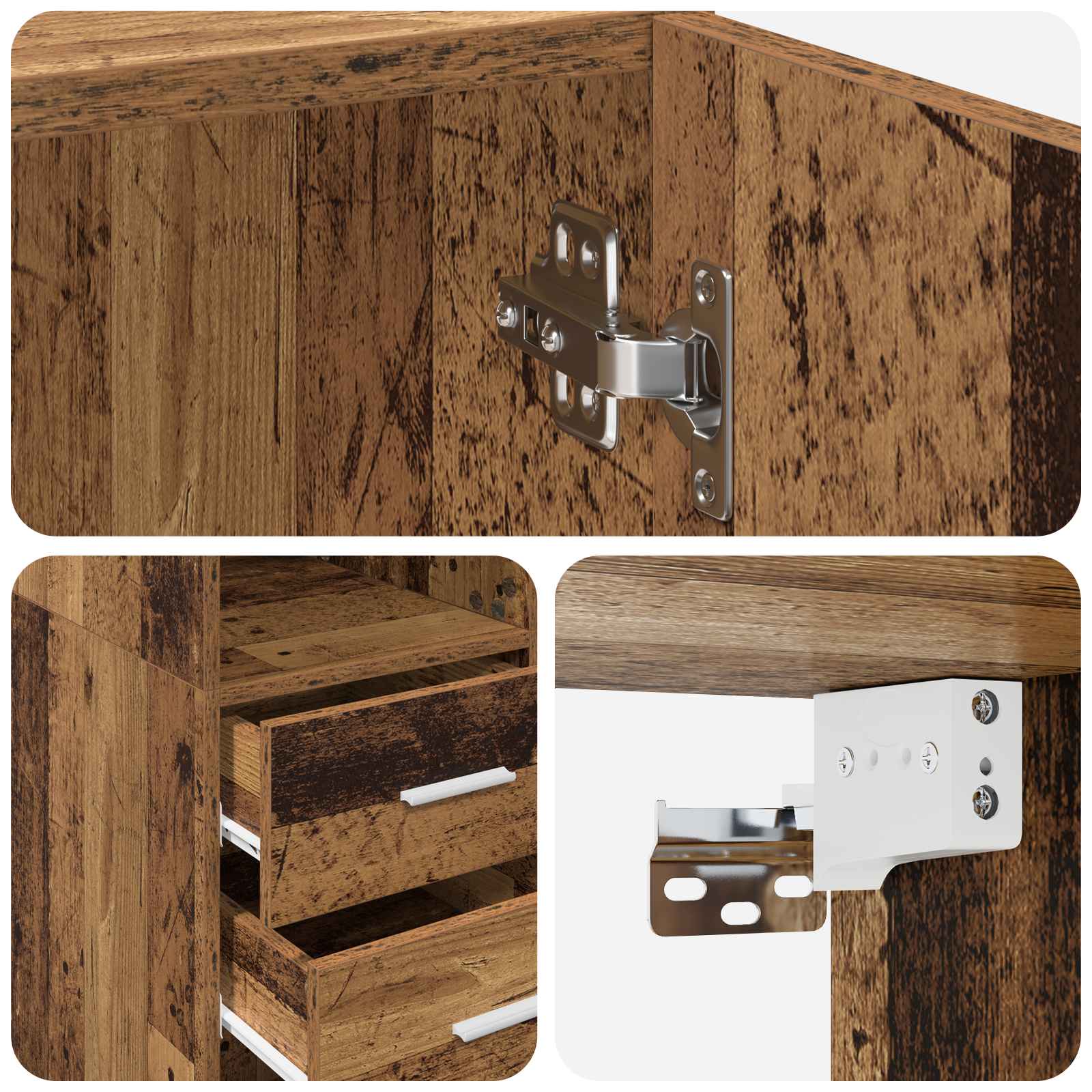 Lagerschrank mit Regalen Altholz 70 x 42,5 x 225 cm