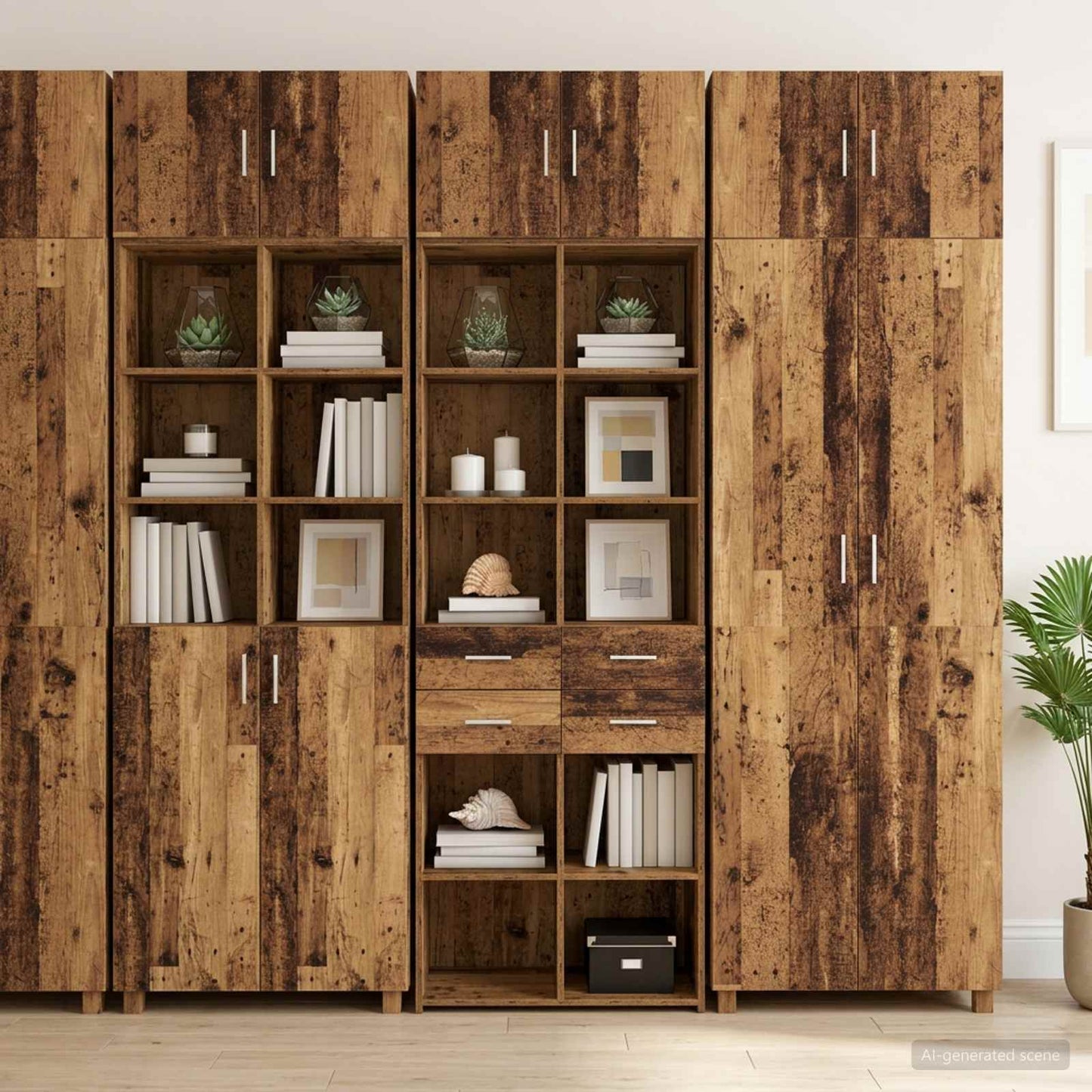 Lagerschrank mit Regalen Altholz 70 x 42,5 x 225 cm