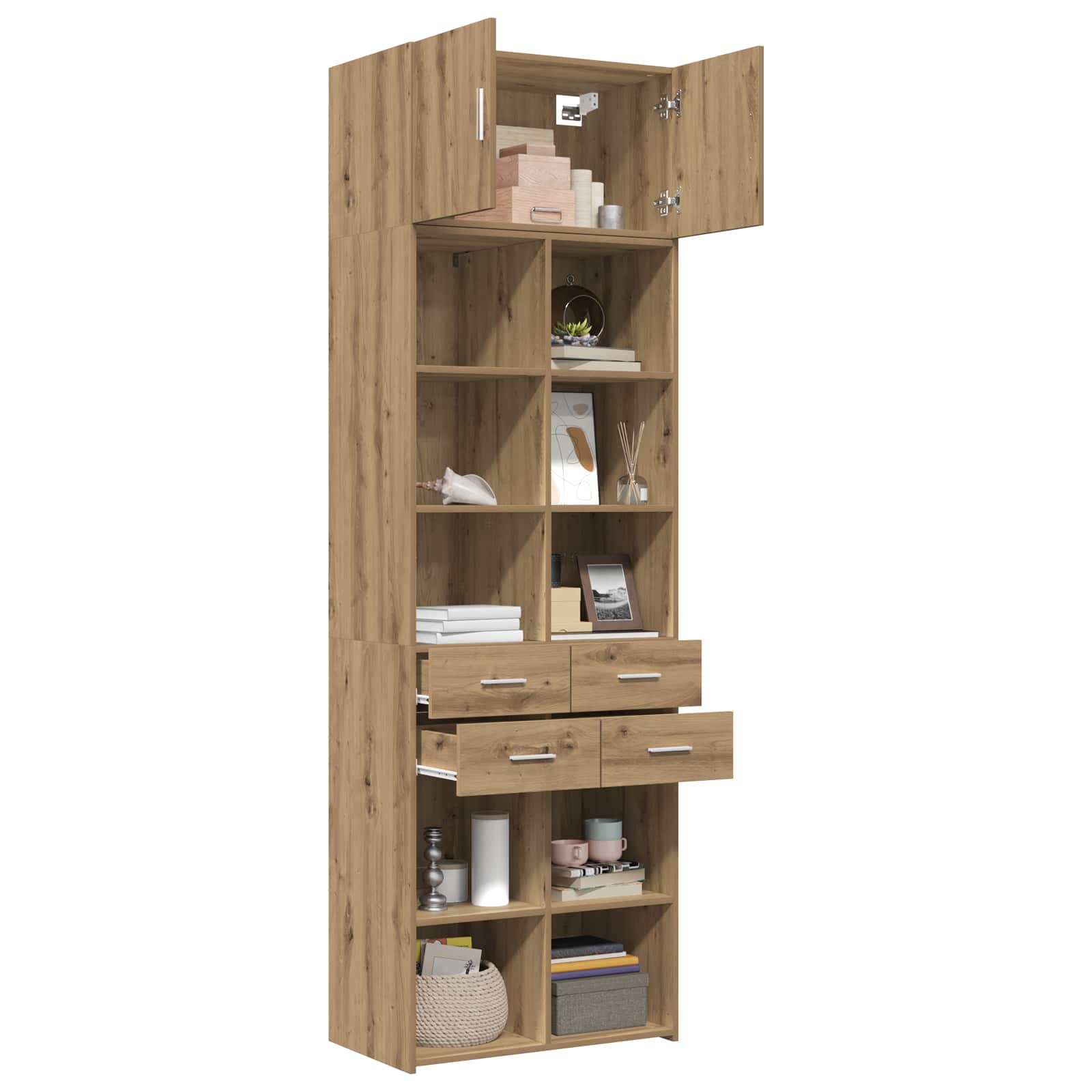 Lagerschrank mit Regalen Artisan-Eiche 70 x 42,5 x 225 cm