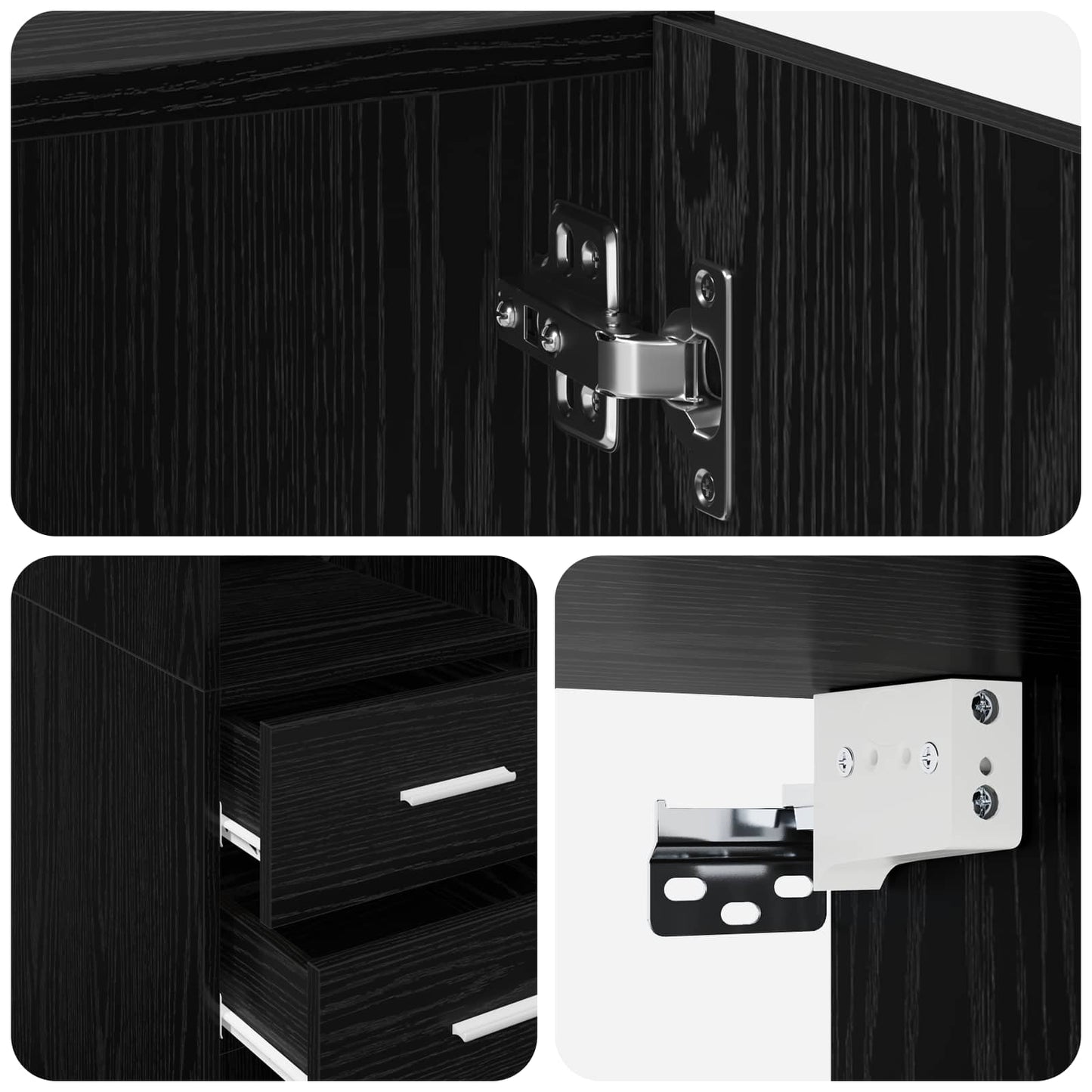 Lagerschrank mit Regalen Schwarze Eiche 70 x 42,5 x 225 cm