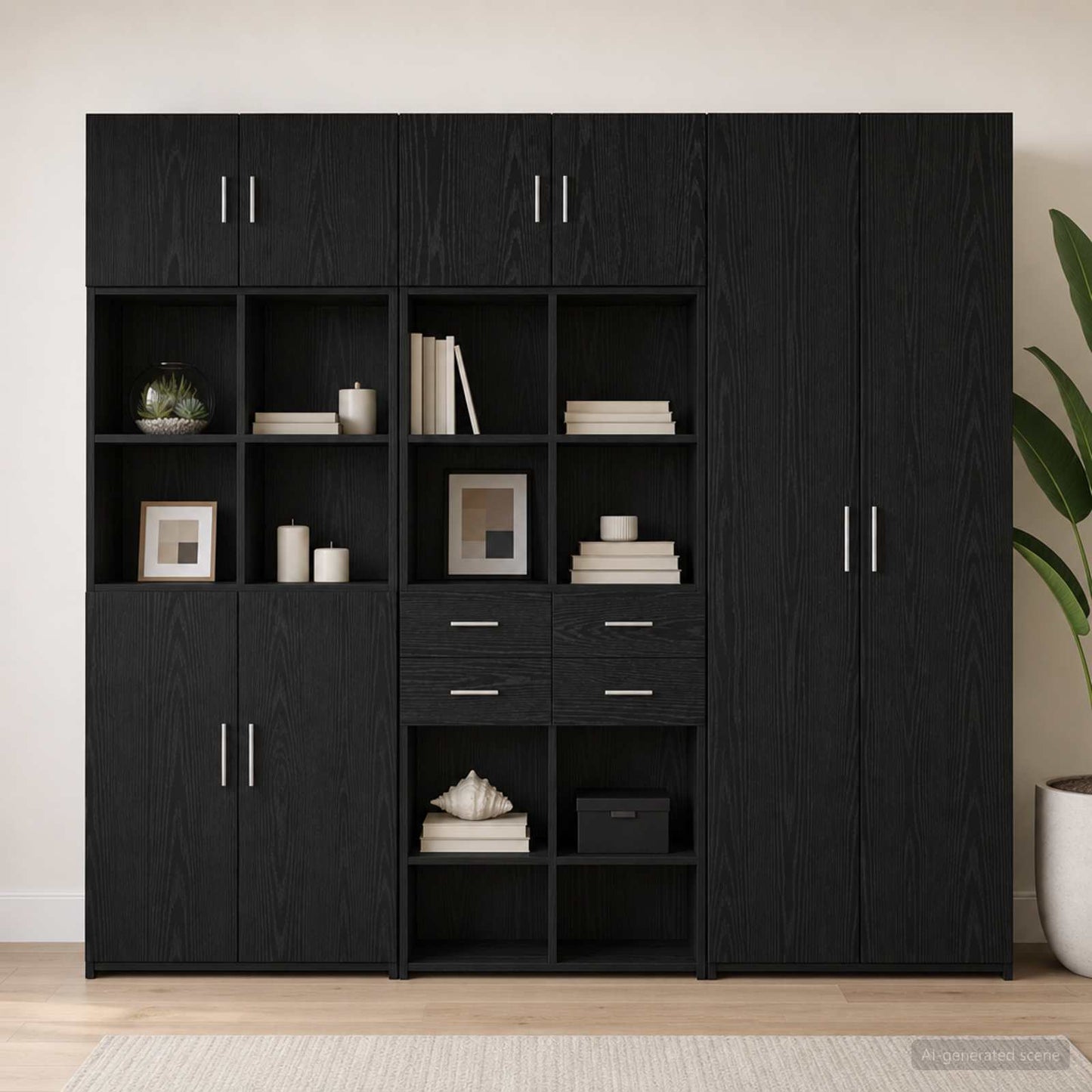Lagerschrank mit Regalen Schwarze Eiche 70 x 42,5 x 225 cm