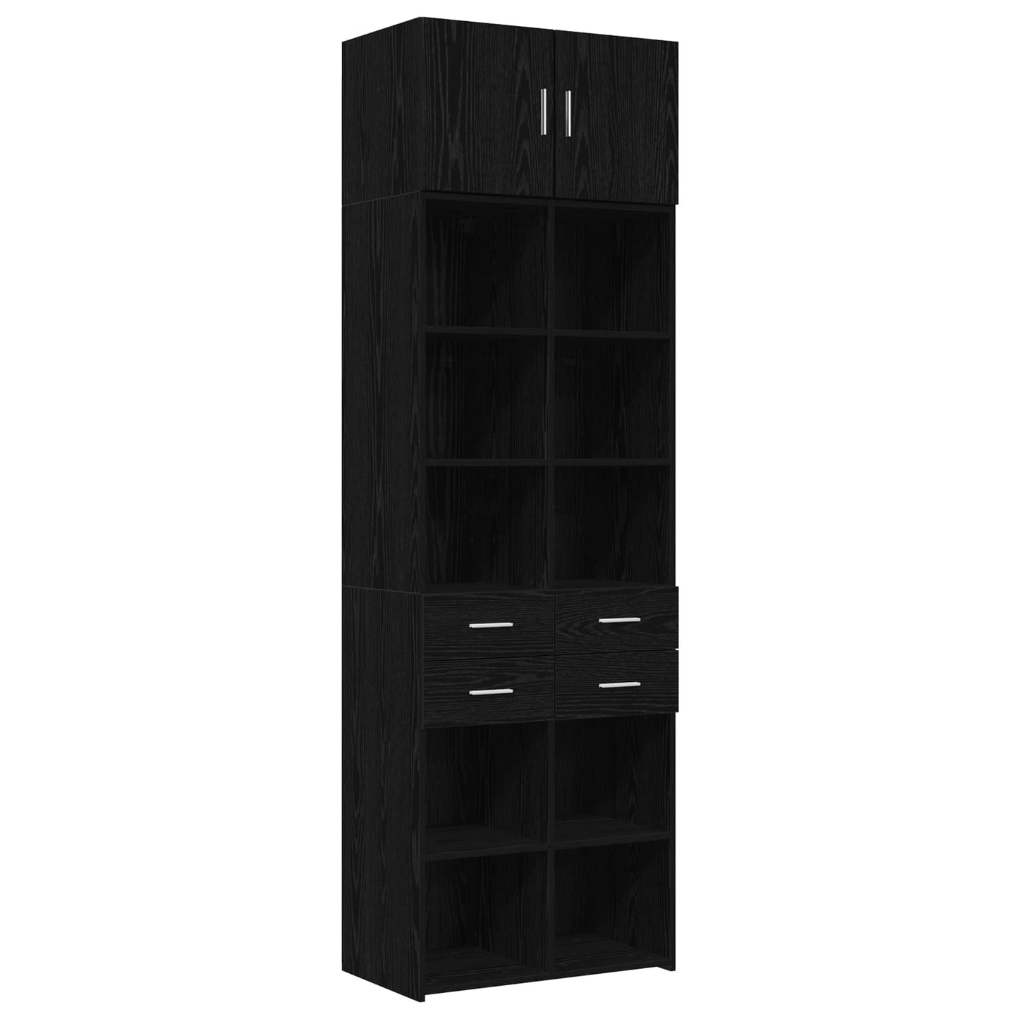 Lagerschrank mit Regalen Schwarze Eiche 70 x 42,5 x 225 cm