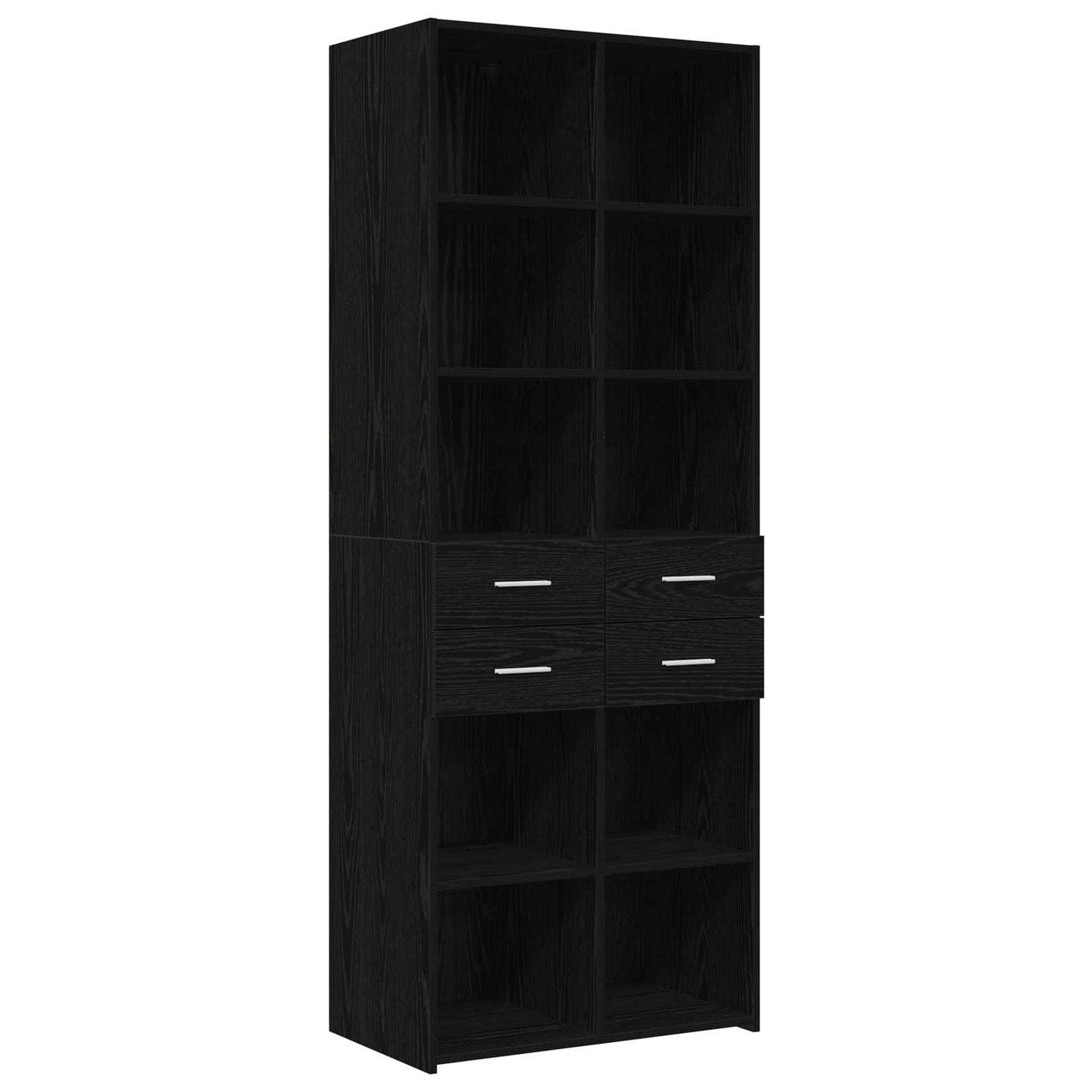 Lagerschrank mit Regalen Schwarze Eiche 70 x 42,5 x 225 cm