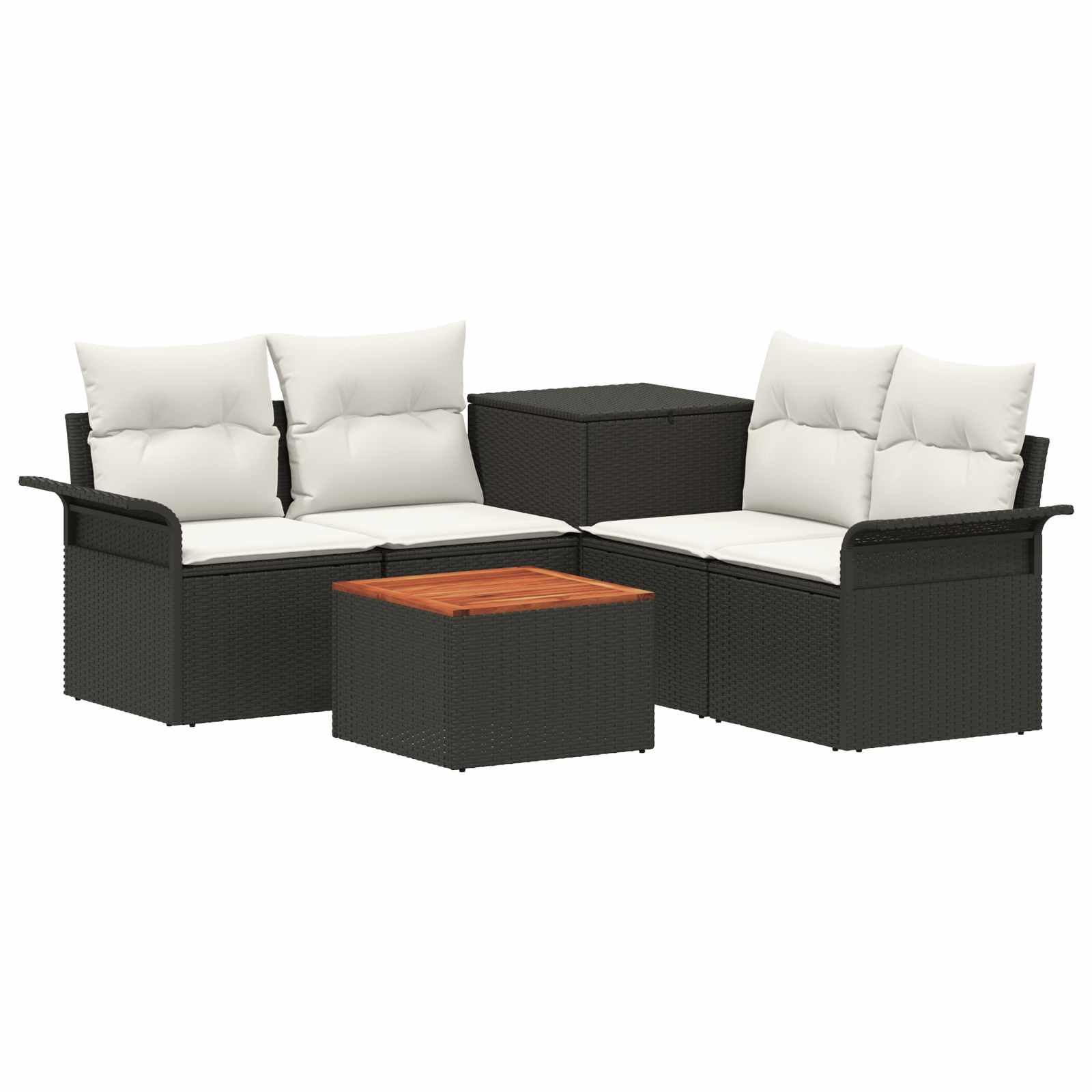Sofa Set 6 stk. 4-Sitzanzahl Schwarz und Cremeweiß