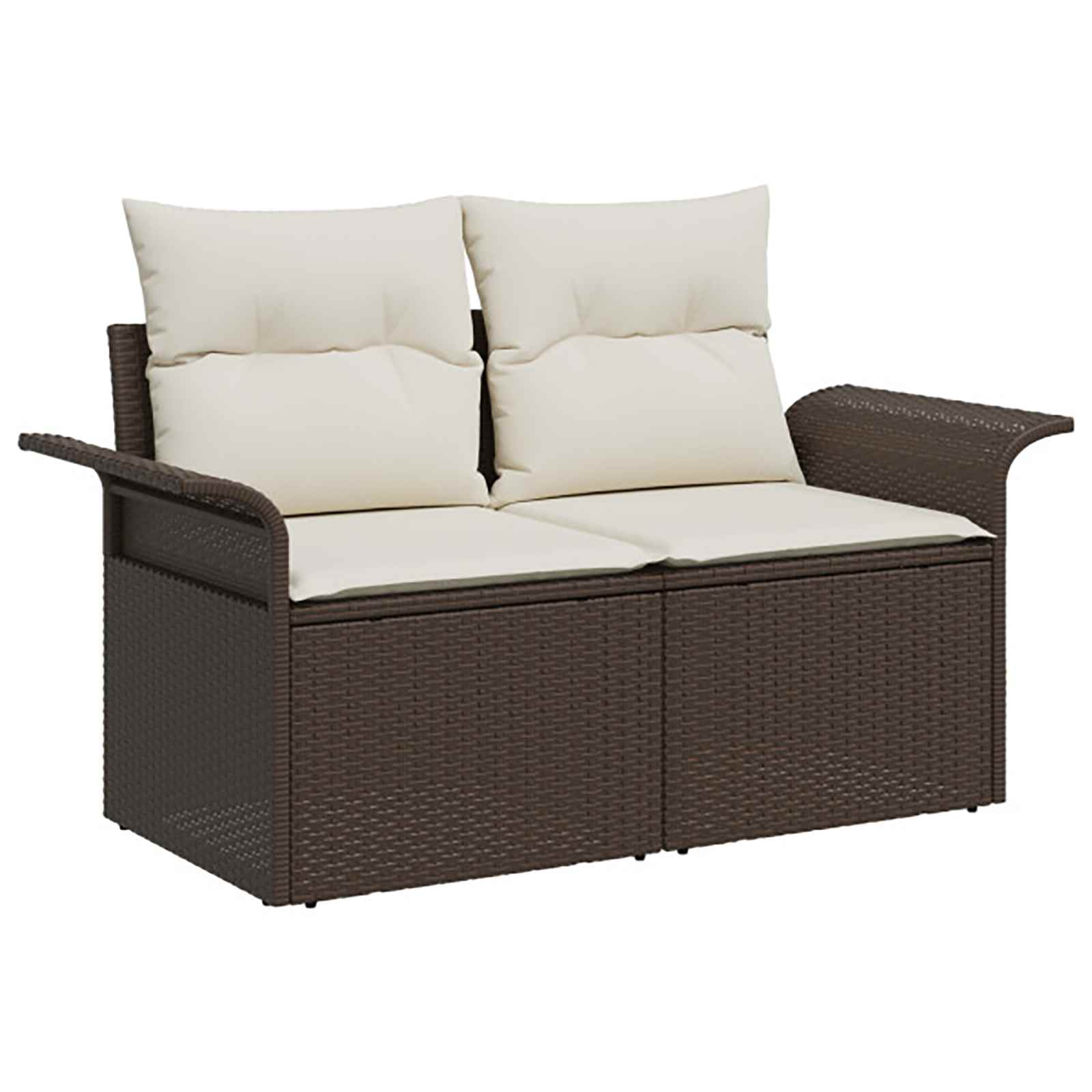 Sofa Set 6 stk. 4-Sitzanzahl Braun und Creme Weiß