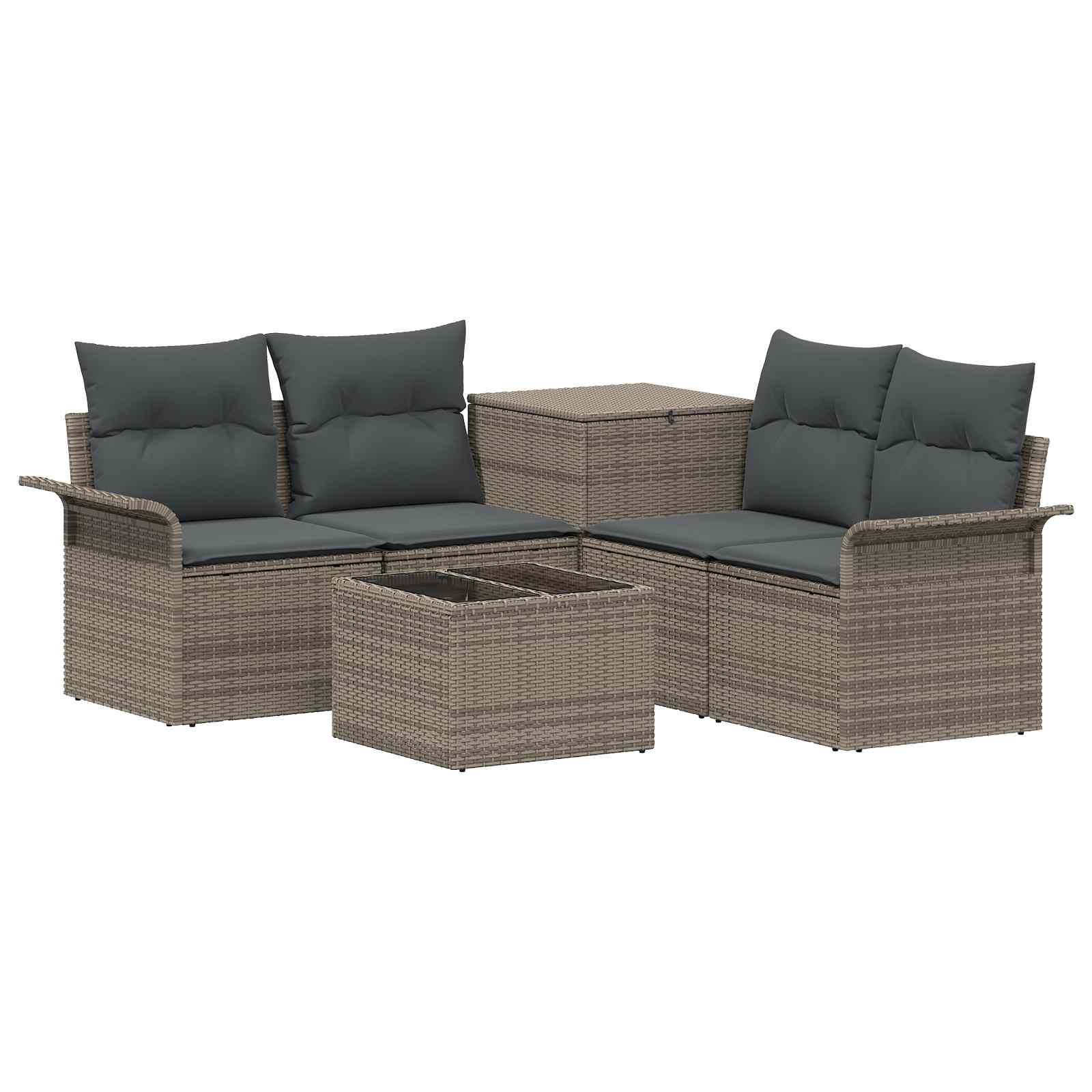 Sofa Set 6 stk. 4-Sitzanzahl Grau und Dunkelgrau