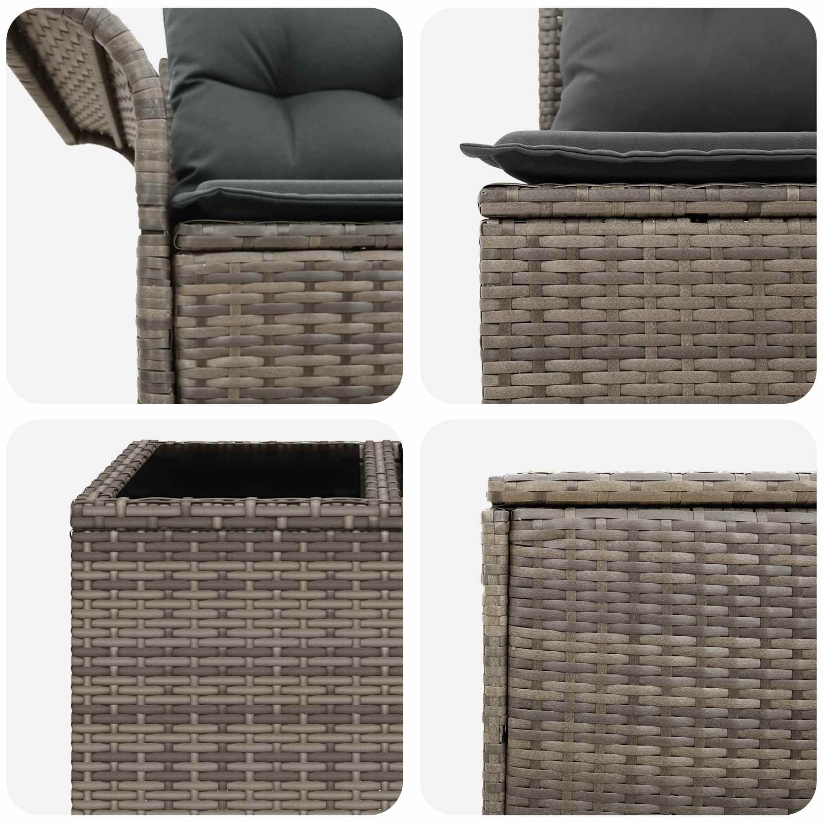 Sofa Set 6 stk. 4-Sitzanzahl Grau und Dunkelgrau