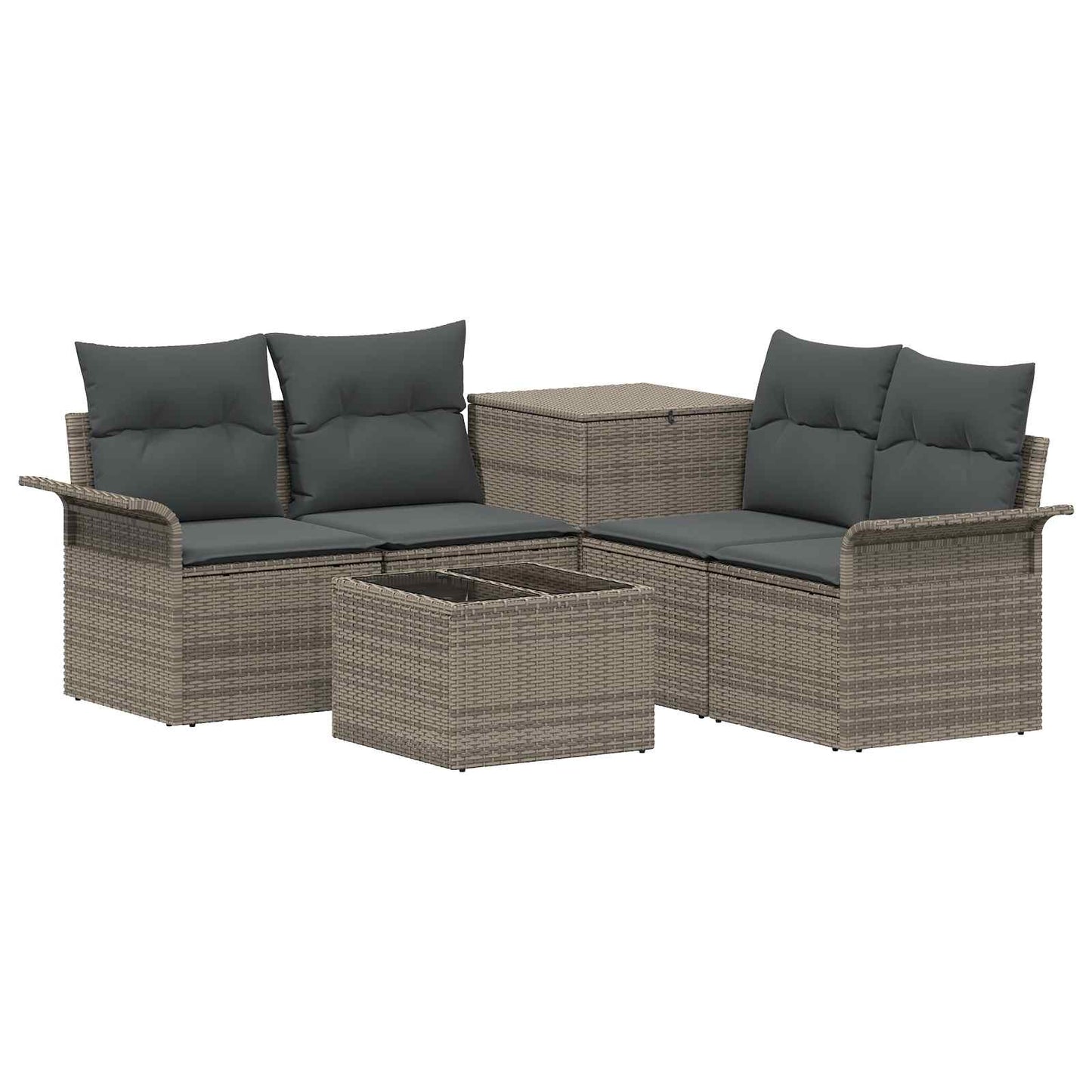 Sofa Set 6 stk. 4-Sitzanzahl Grau und Dunkelgrau