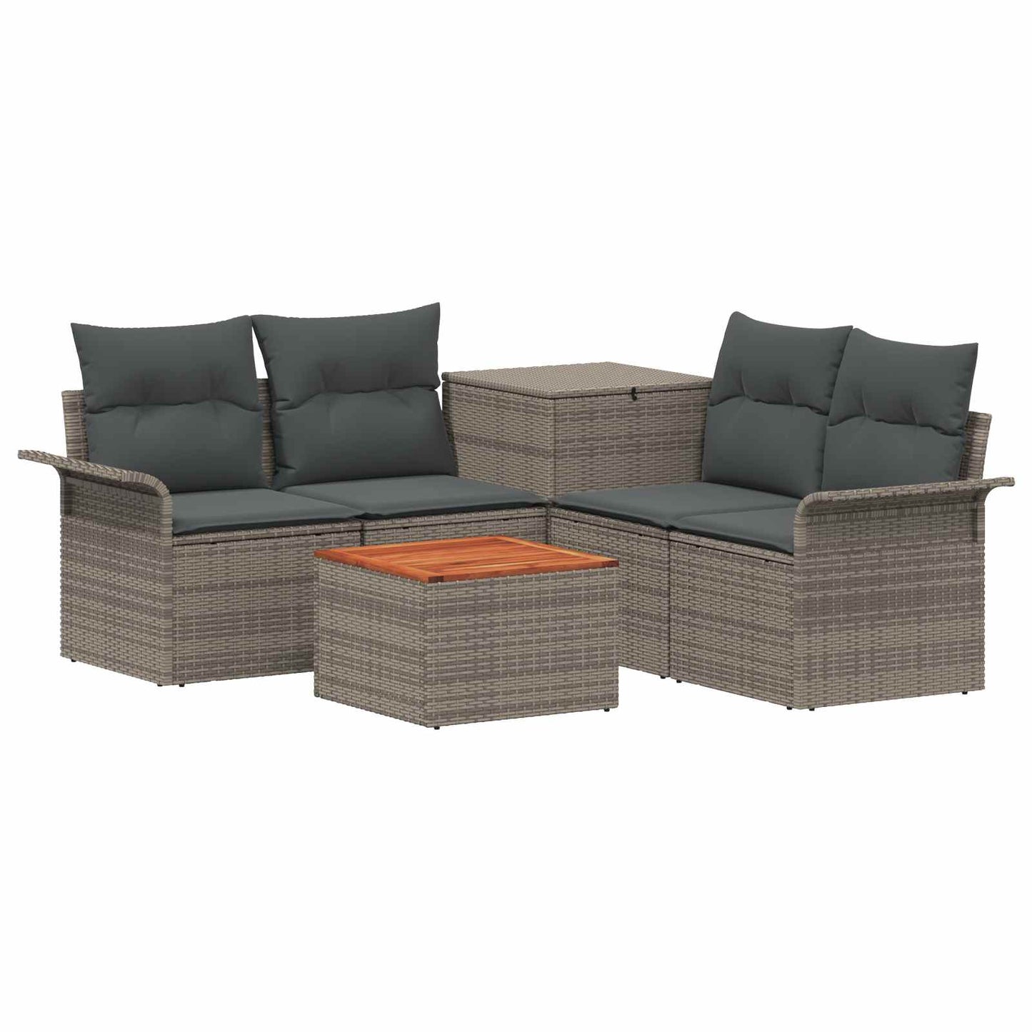 Sofa Set 6 stk. 4-Sitzanzahl Grau und Dunkelgrau