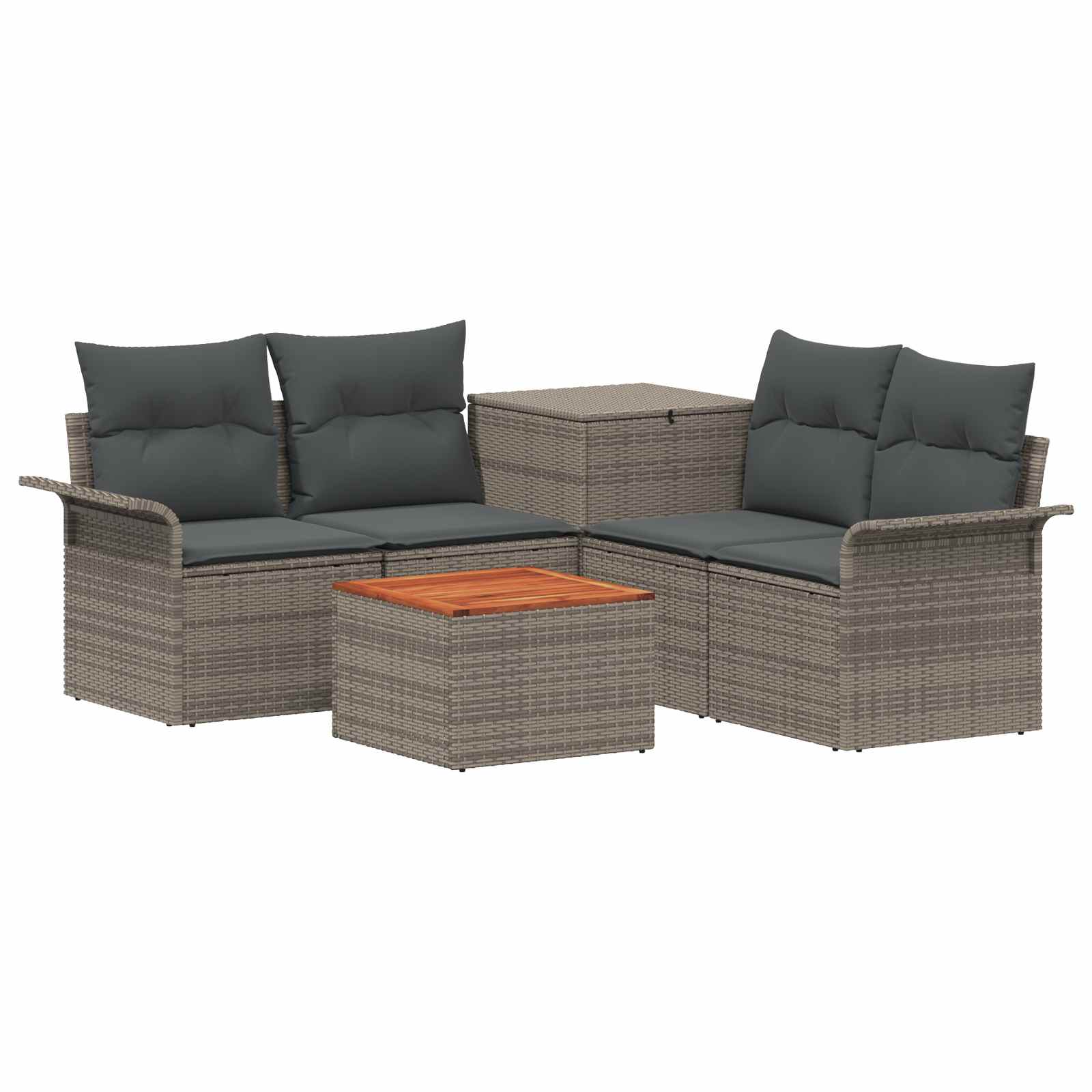 Sofa Set 6 stk. 4-Sitzanzahl Grau und Dunkelgrau