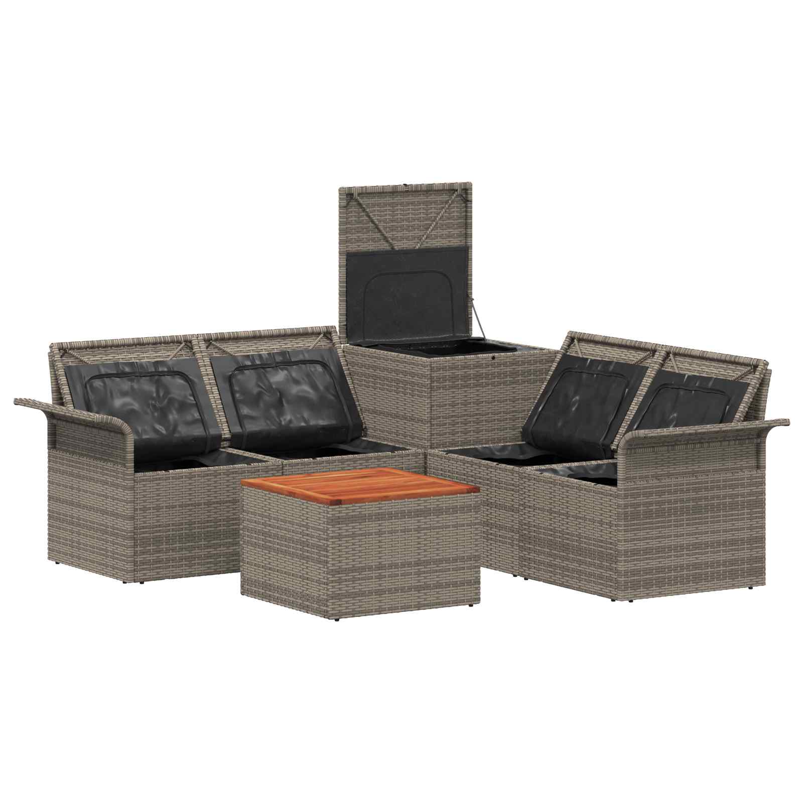 Sofa Set 6 pcs 4-Sitzanzahl Grau und Dunkelgrau